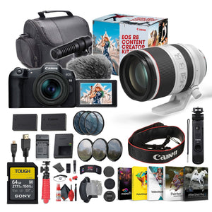 Canon EOS R8 Camera Content Creator Kit with RF 24-50mm f/4.5-6.3 IS STM Lens - Bundle Canon