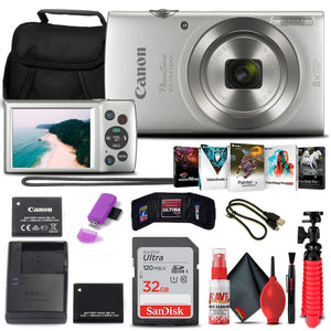 Canon PowerShot ELPH 180 Digital Camera Silver + 32GB Card + More Bundle