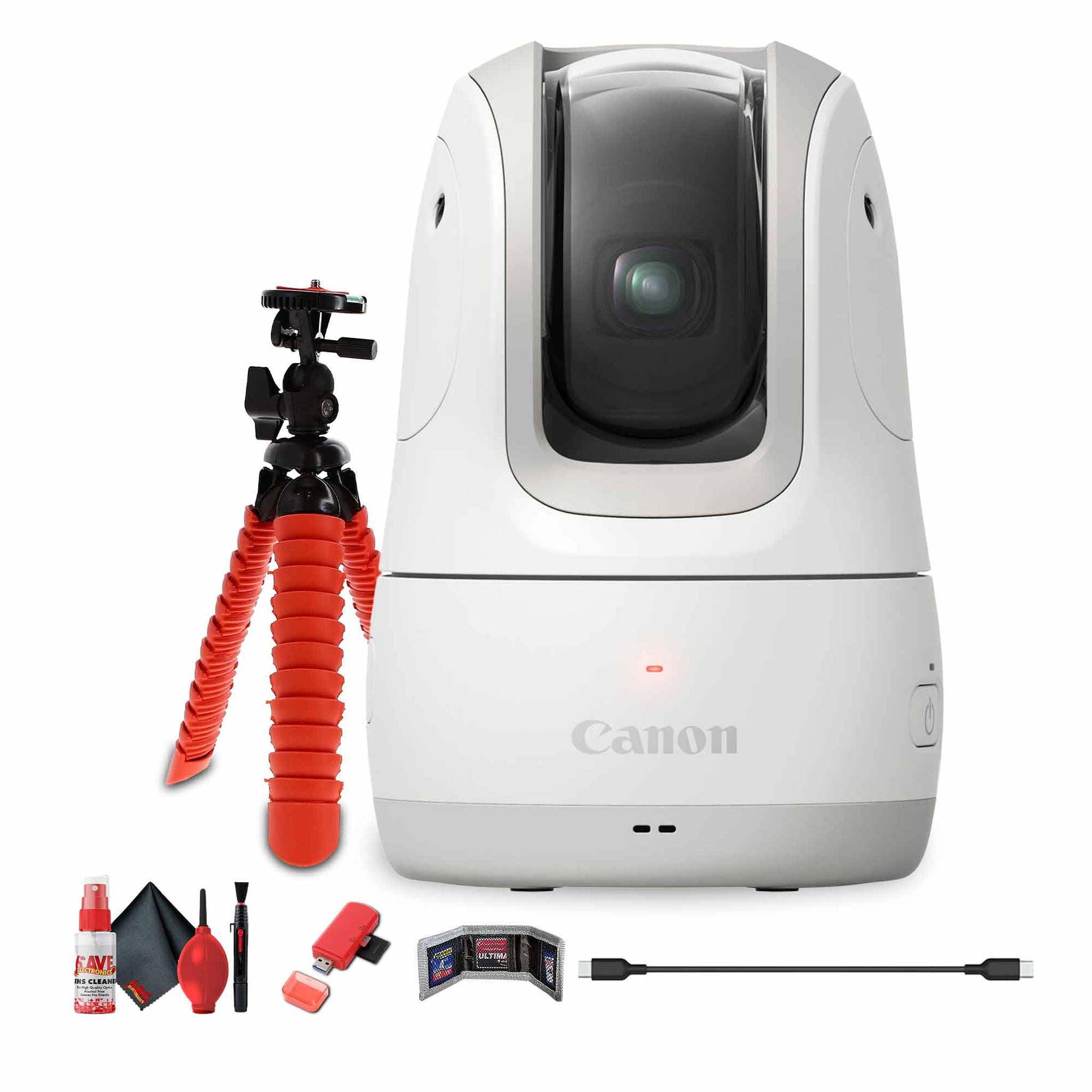 Canon PowerShot PICK PTZ Camera White + 64GB Memory Card + Flexible Tripod - Bundle Canon