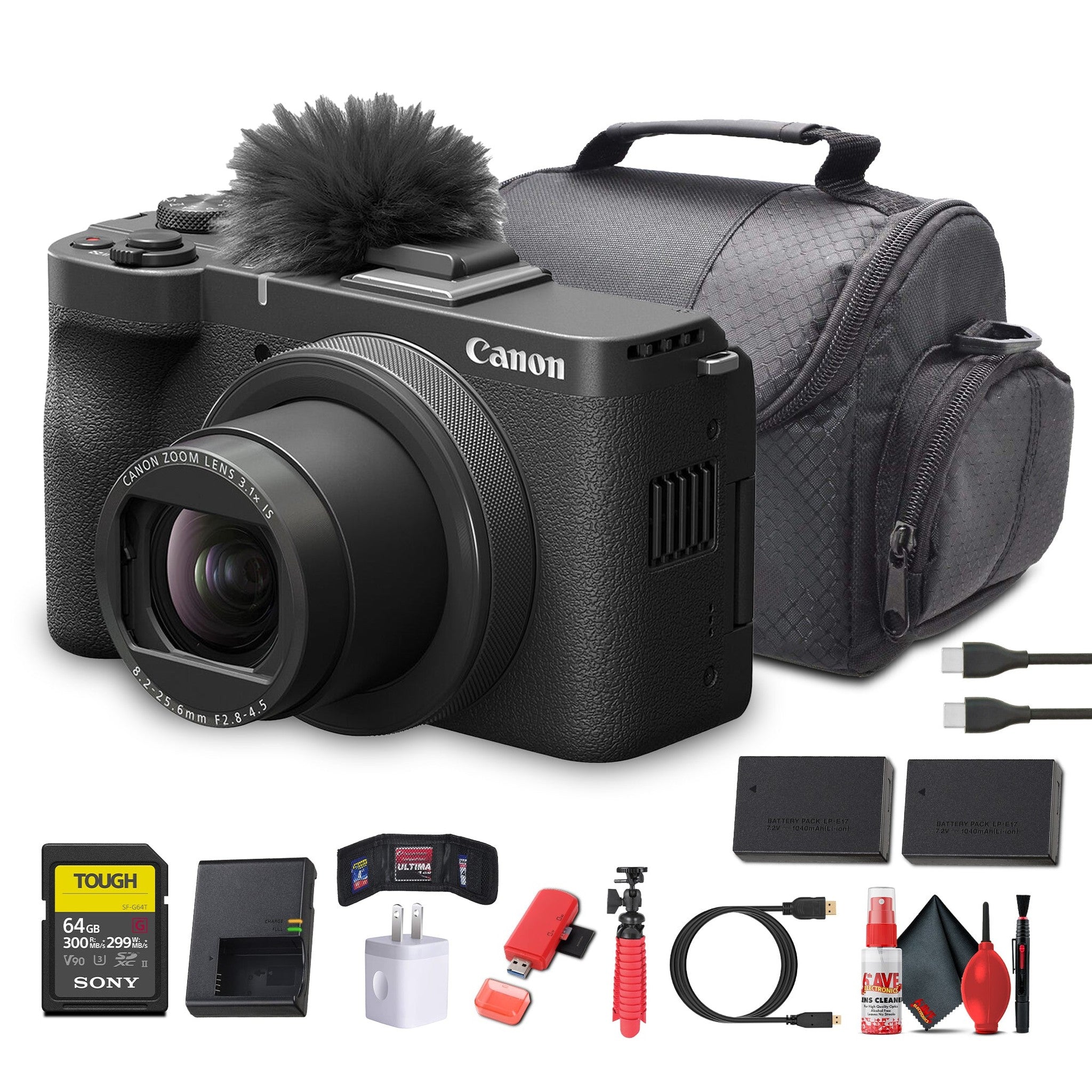 Canon PowerShot V1 4K Camera | 1-Inch Sensor, Flip Screen, Face Tracking - Bundle