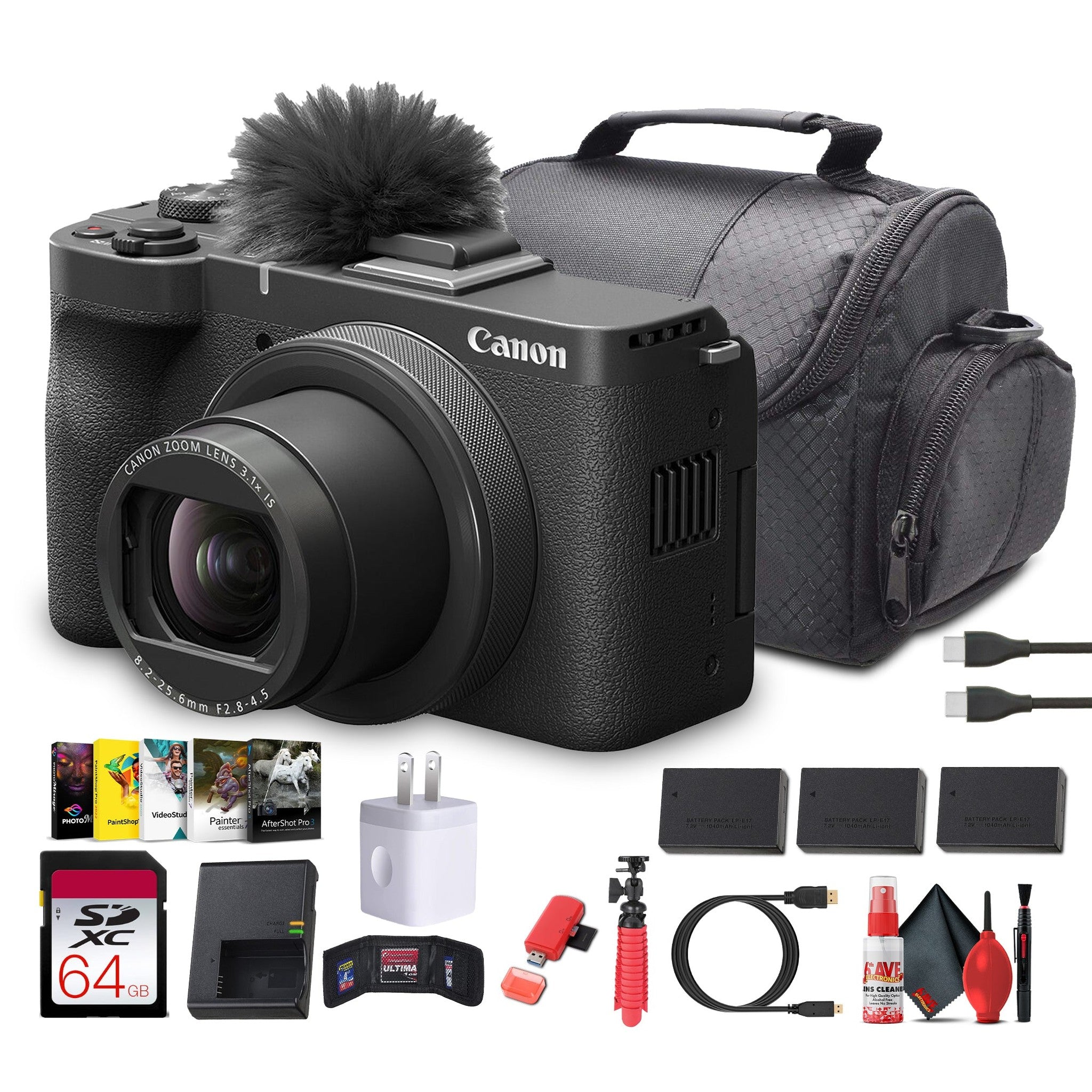 Canon PowerShot V1 4K Camera | 1-Inch Sensor, Flip Screen, Face Tracking - Bundle