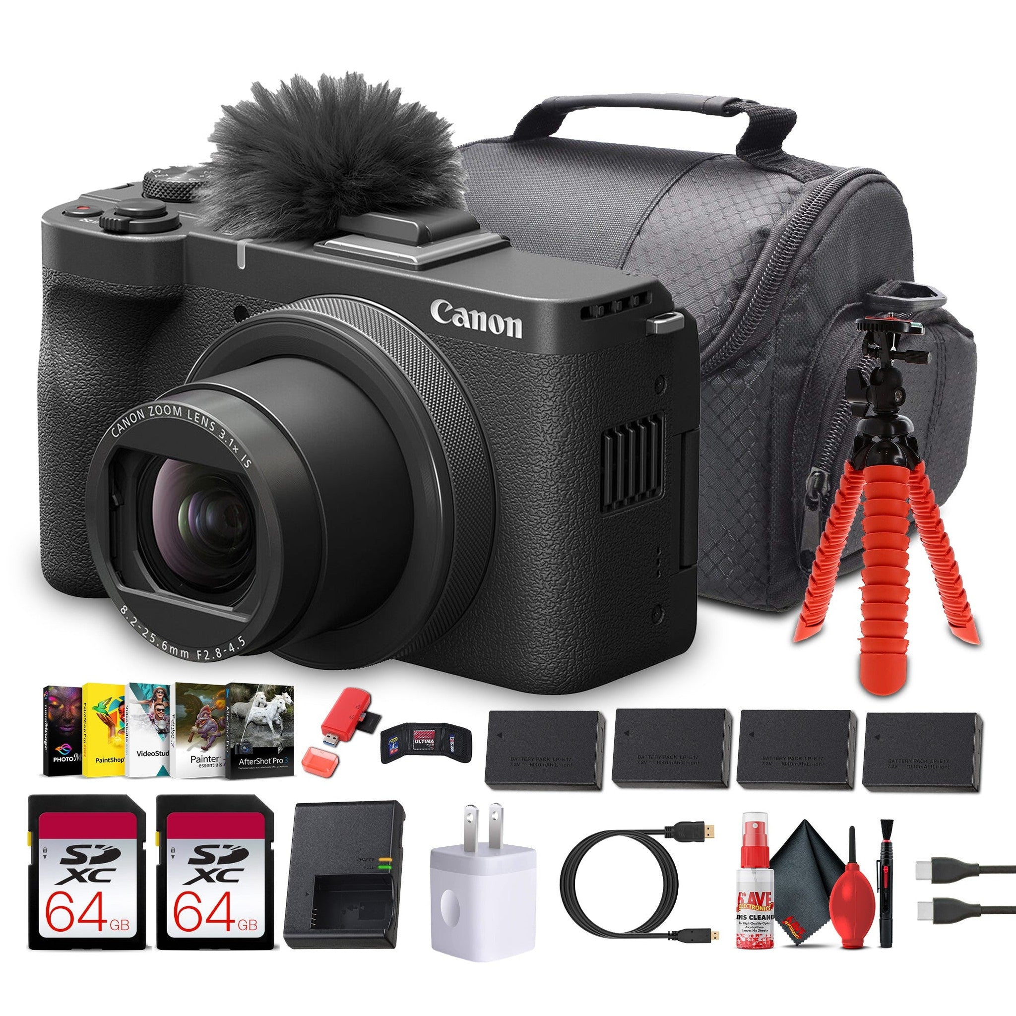 Canon PowerShot V1 4K Camera | 1-Inch Sensor, Flip Screen, Face Tracking - Bundle