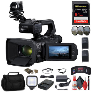 Canon XA70 UHD 4K30 Camcorder with Dual-Pixel Autofocus + 64GB Memory Card Basic Bundle - Reconditioned Canon