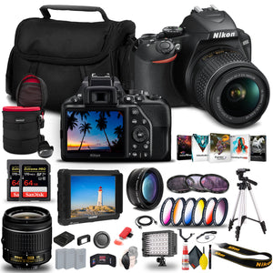 Nikon D3500 DSLR Camera with 18-55mm Lens 1590 + 4K Monitor + 2 x 64GB Extreme Pro Card Ultimate Bundle