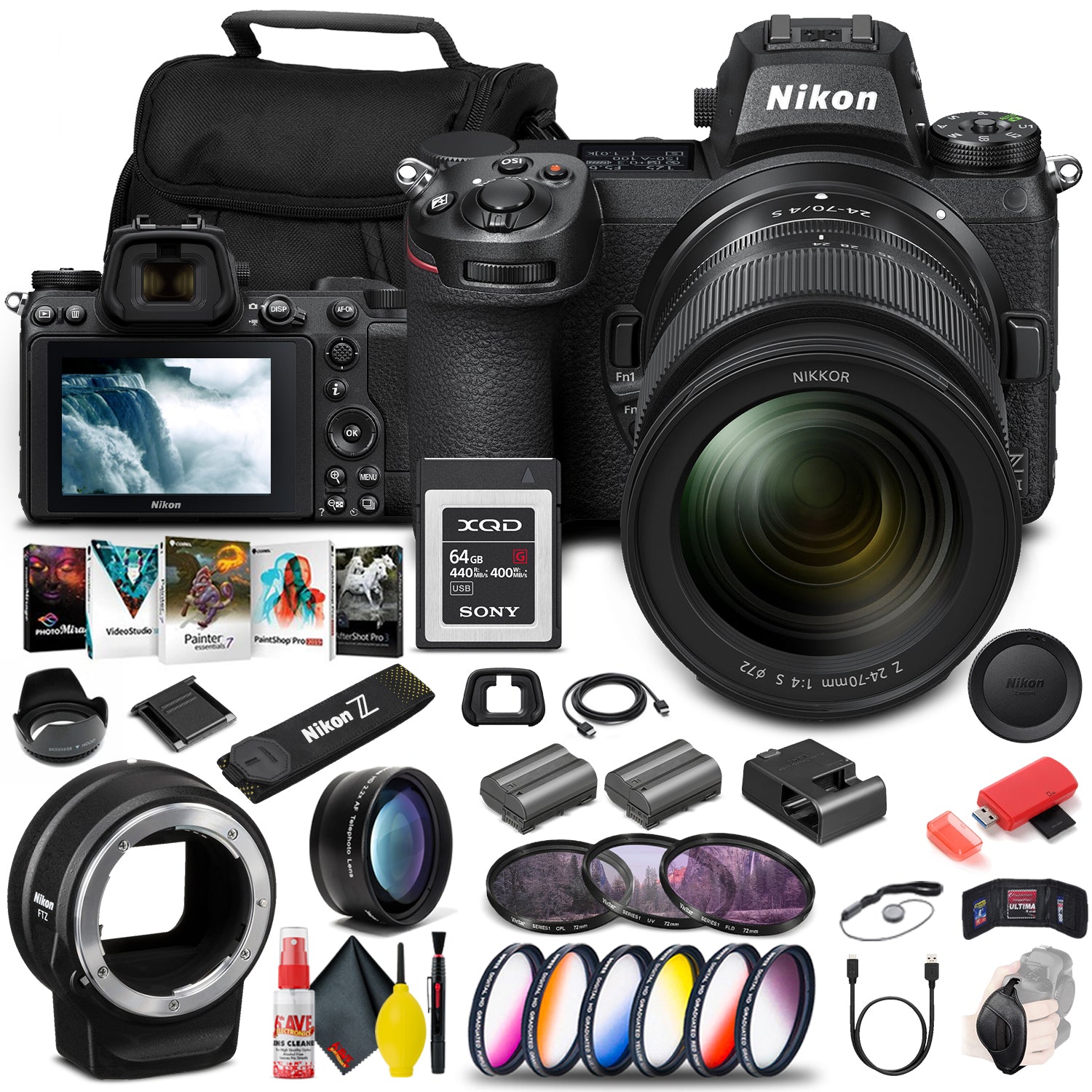 Nikon Z 6II Mirrorless Camera with 24-70mm Lens + FTZ Mount + 64GB Card + More