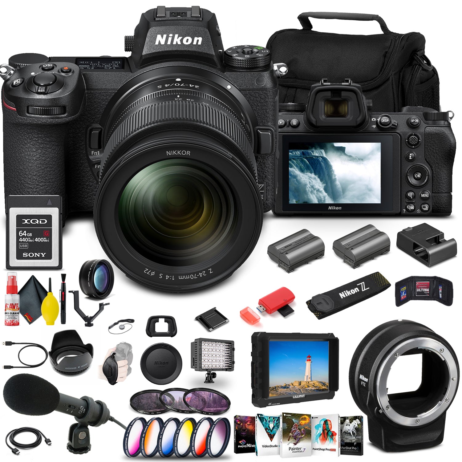 Nikon Z 6II Mirrorless Digital Camera 24.5MP with 24-70mm Lens (1663) + FTZ Mount Ultimate Storage Bundle