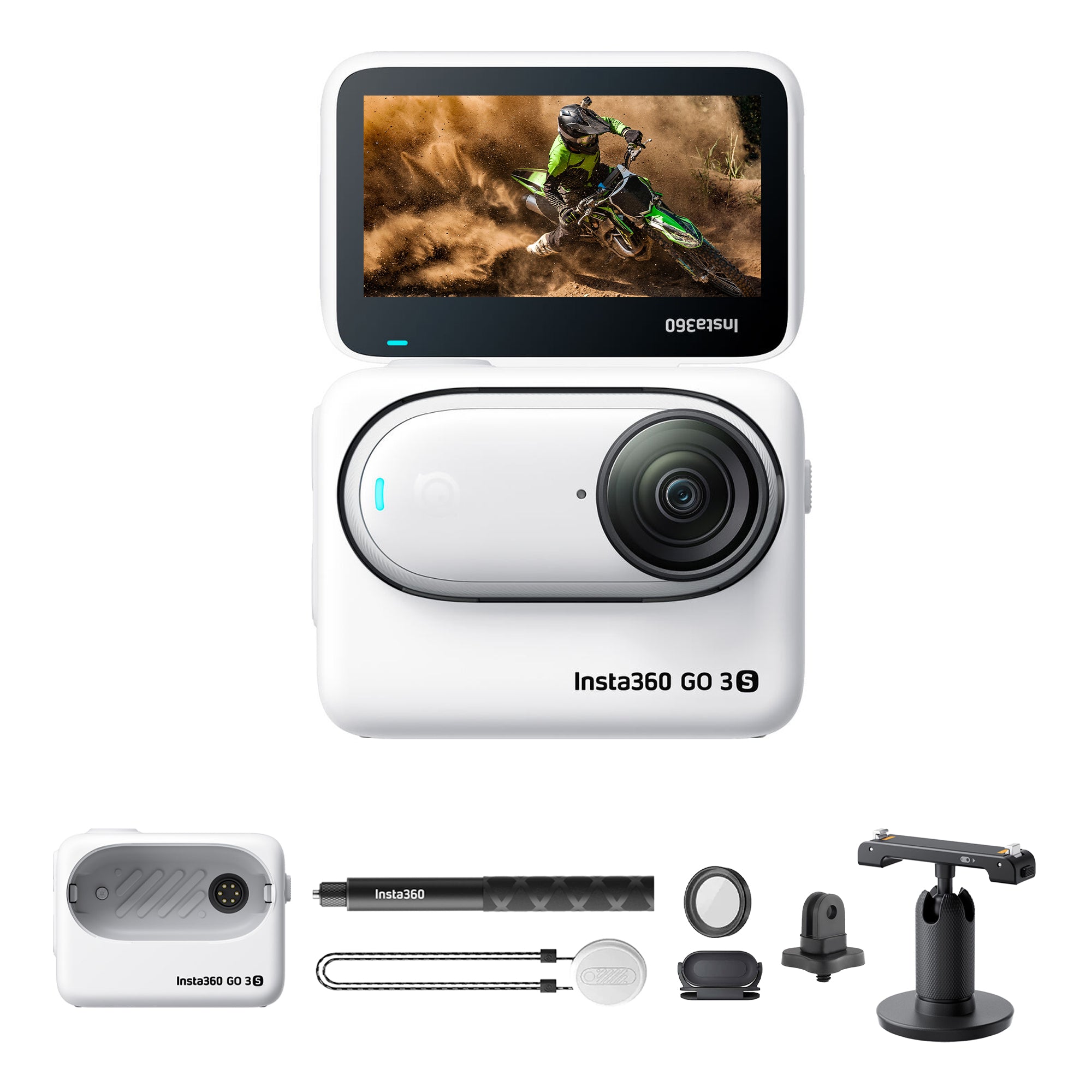 Insta360 GO 3S 64GB + Invisible Selfie Stick + Mount Adapter Bundle + More