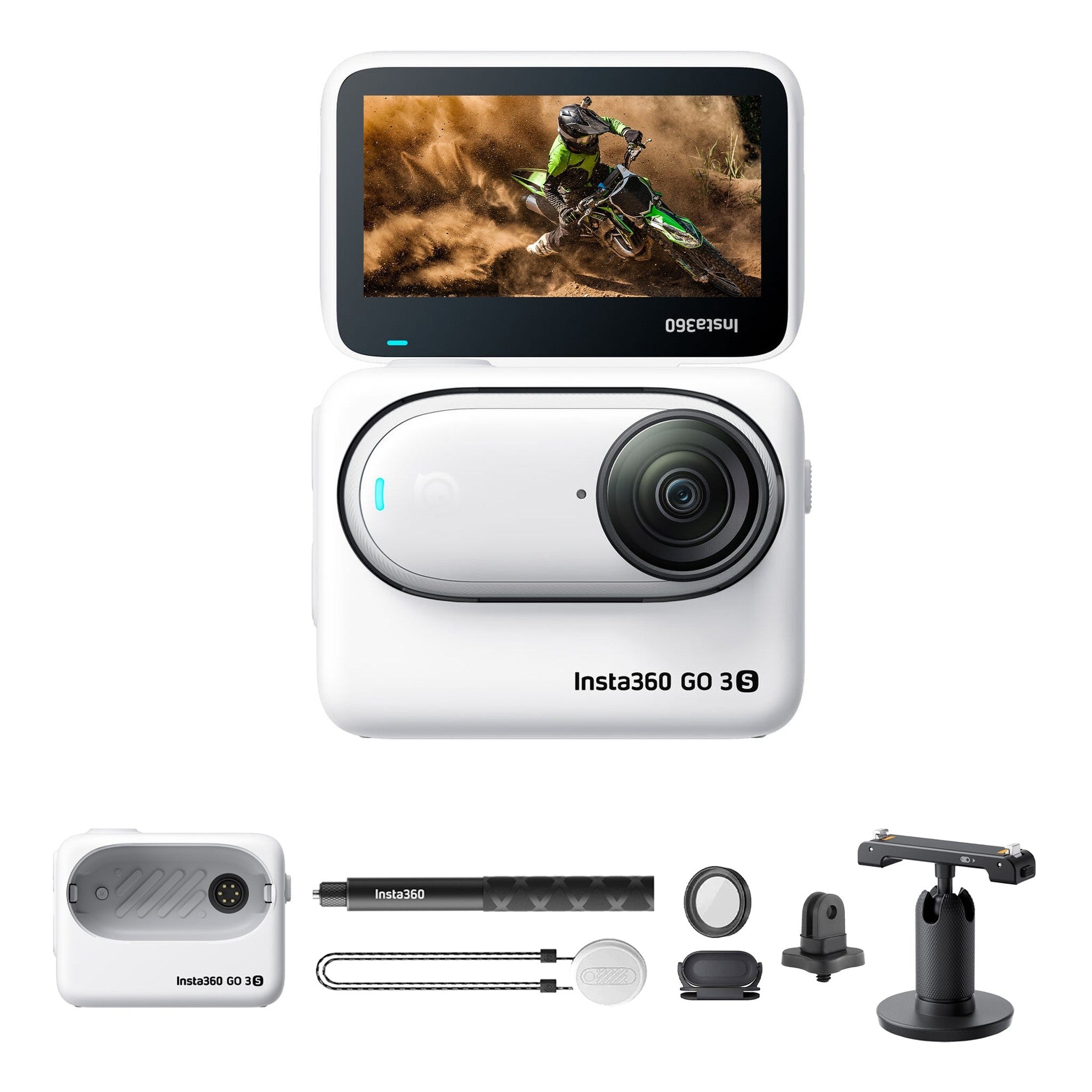 Insta360 GO 3S (64GB) + Invisible Selfie Stick + Mount Adapter Bundle + More