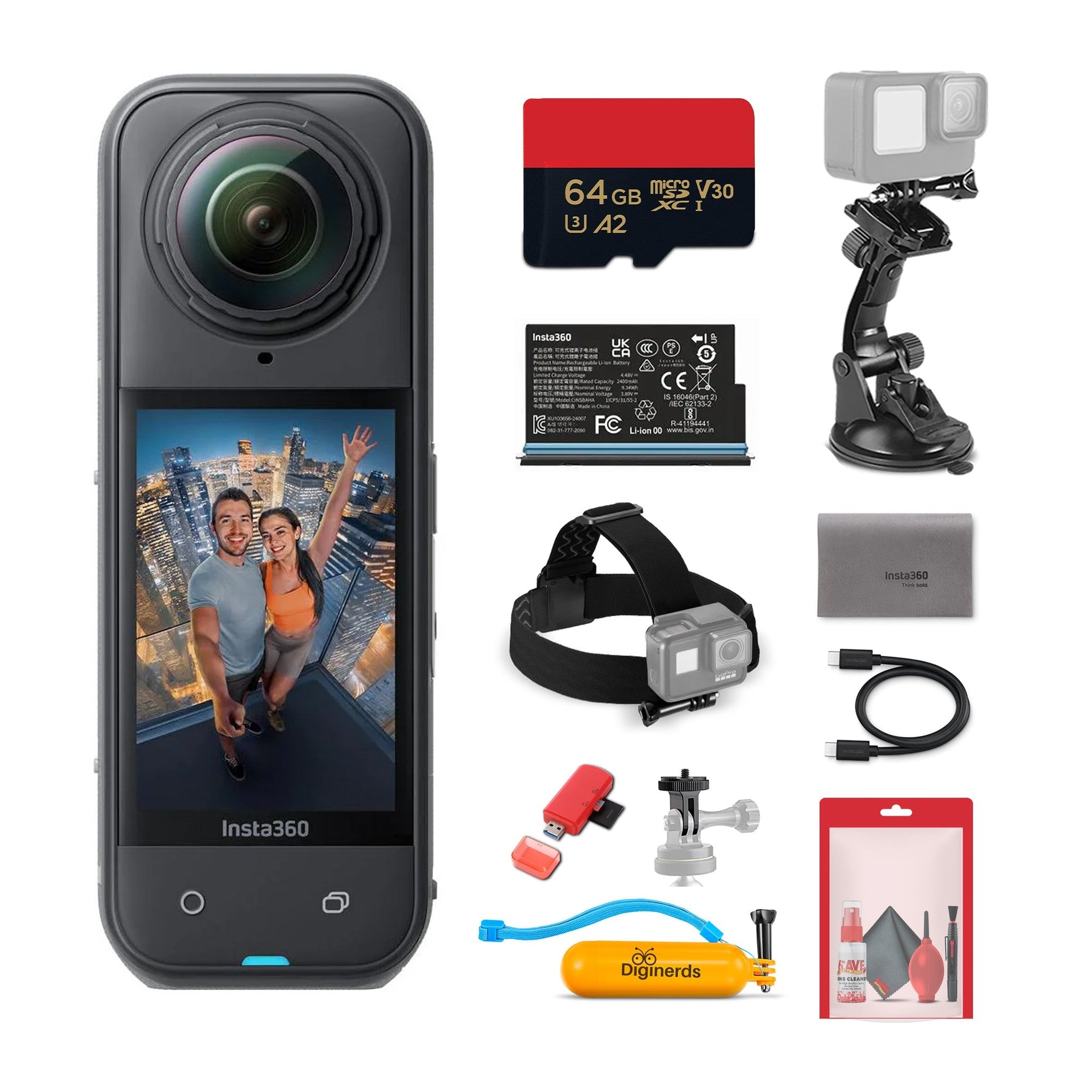 Insta360 X5 8K 360 Waterproof Action Camera | 1/1.28" Sensors, Replaceable Lenses, PureVideo AI + More