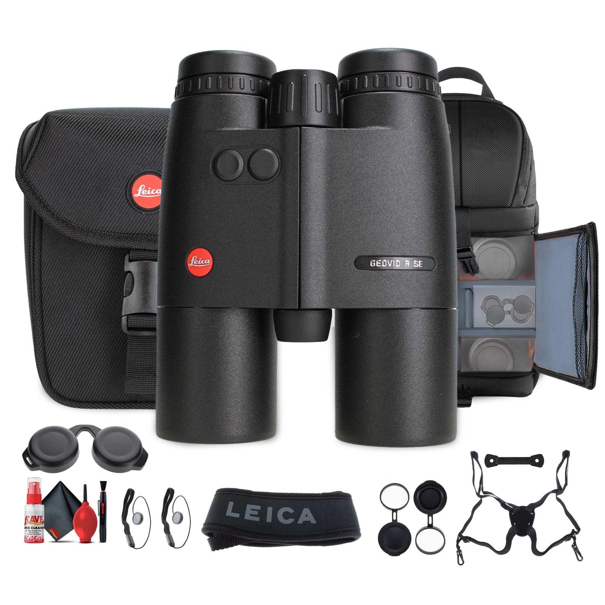 Leica Geovid R SE 10x42 Compact Rangefinder Binocular + Sling Backpack - Bundle Leica