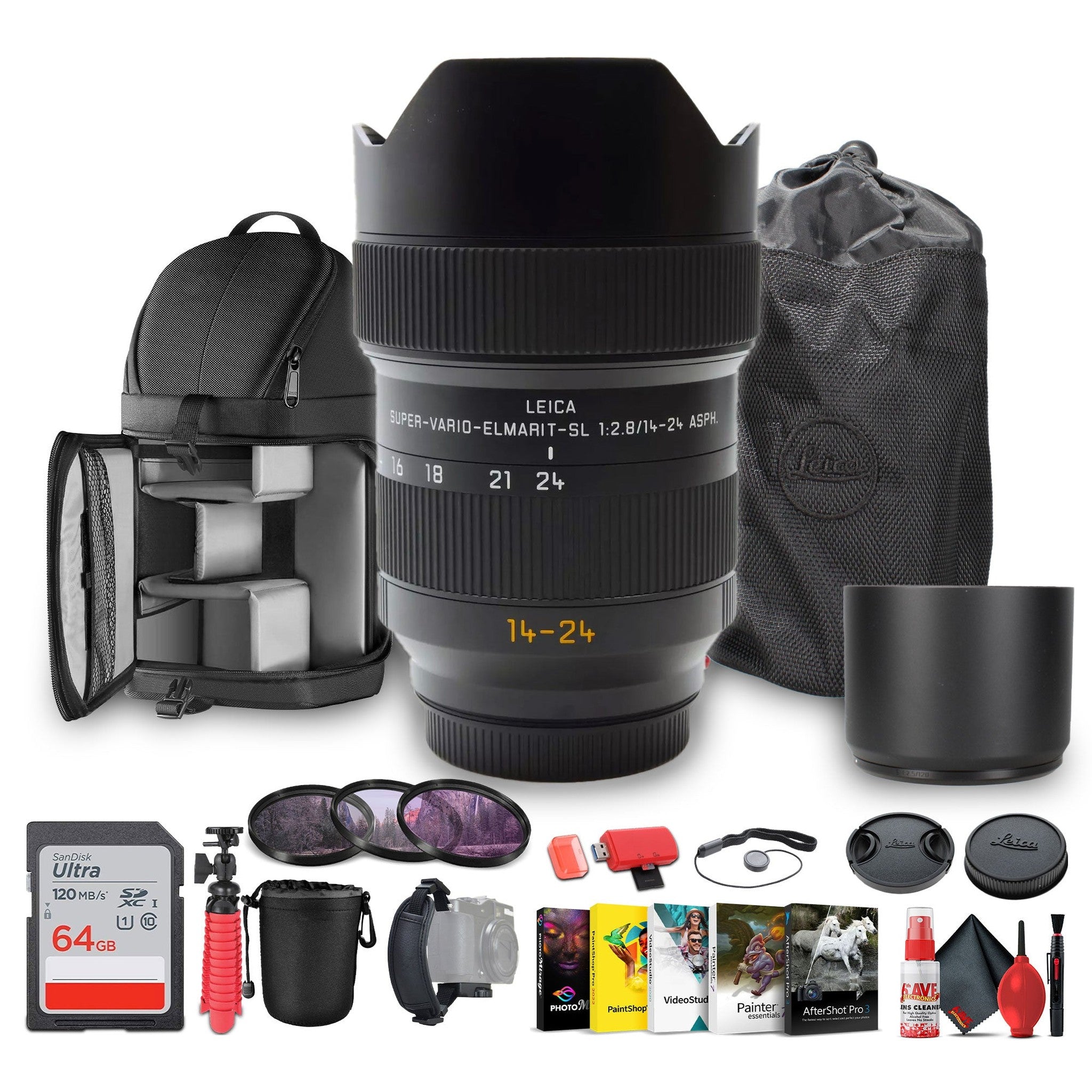 Leica Super-Vario-Elmarit-SL 14-24mm f/2.8 ASPH. Lens L-Mount + Sling Backpack - Bundle Leica