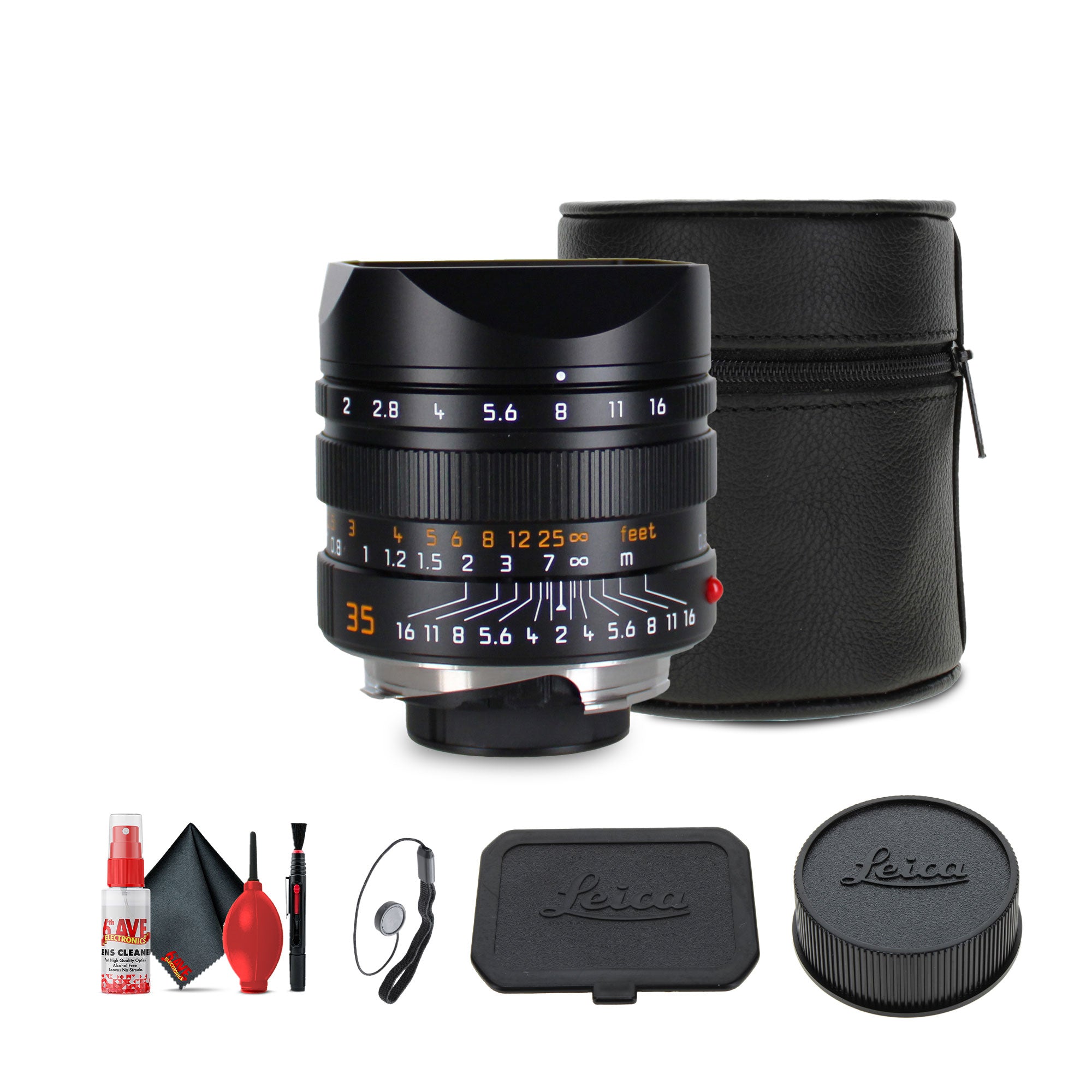 Leica APO-Summicron-M 35mm f/2 ASPH. Lens Black + Cleaning Kit + Lens Cap