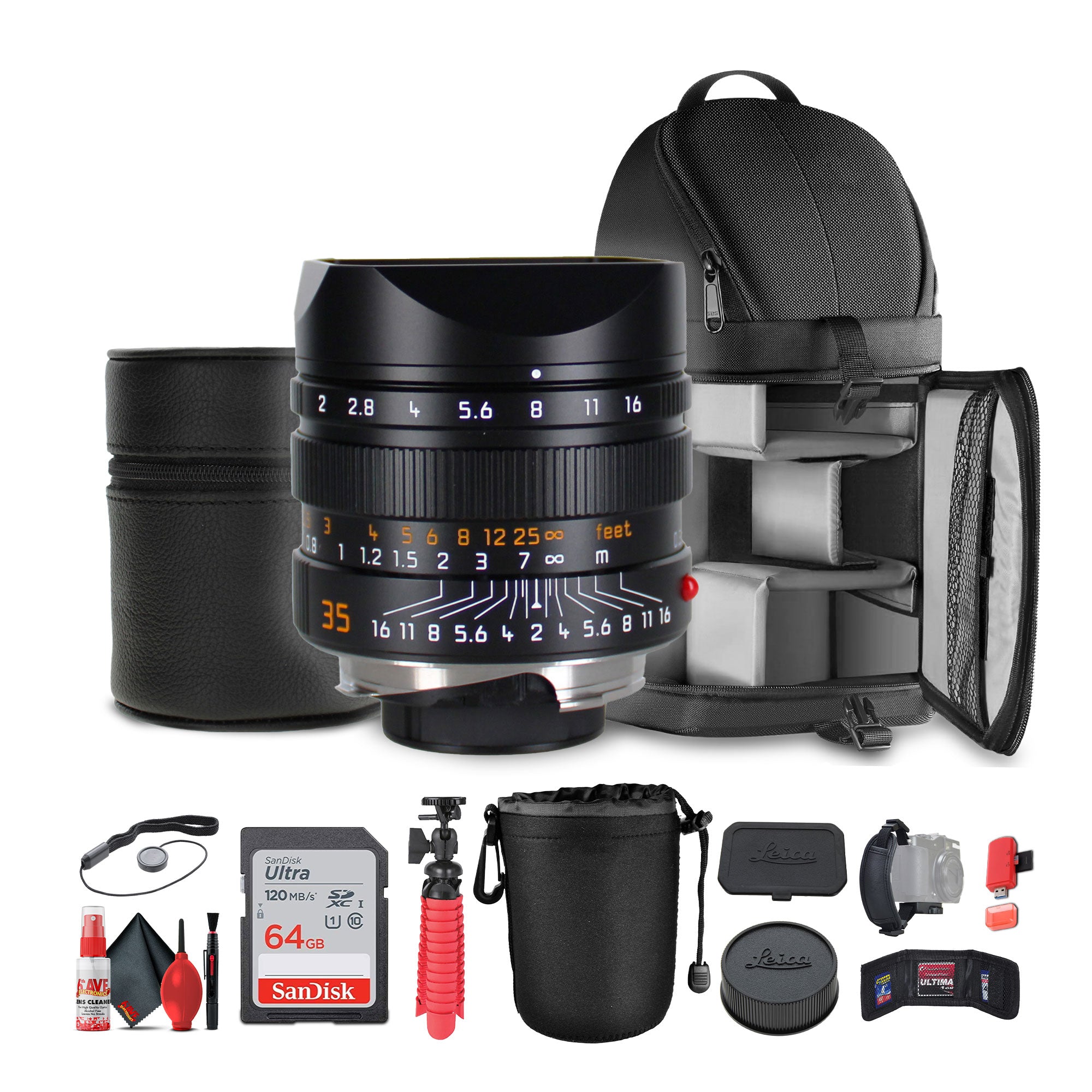 Leica APO-Summicron-M 35mm f/2 ASPH. Lens Black + Sling Backpack + More