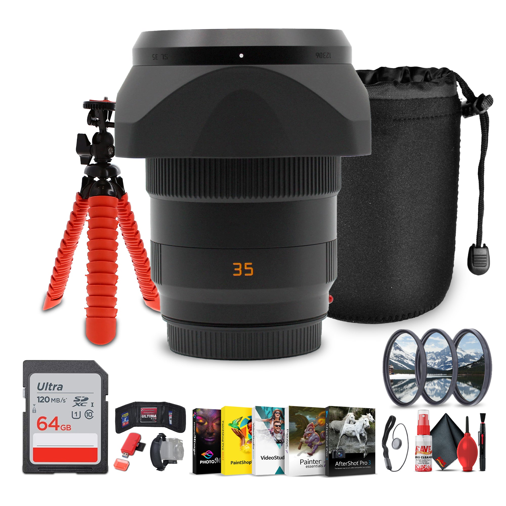 Leica APO-Summicron-SL 35mm f/2 Lens | L-Mount, Weather-Sealed Wide Prime - Bundle
