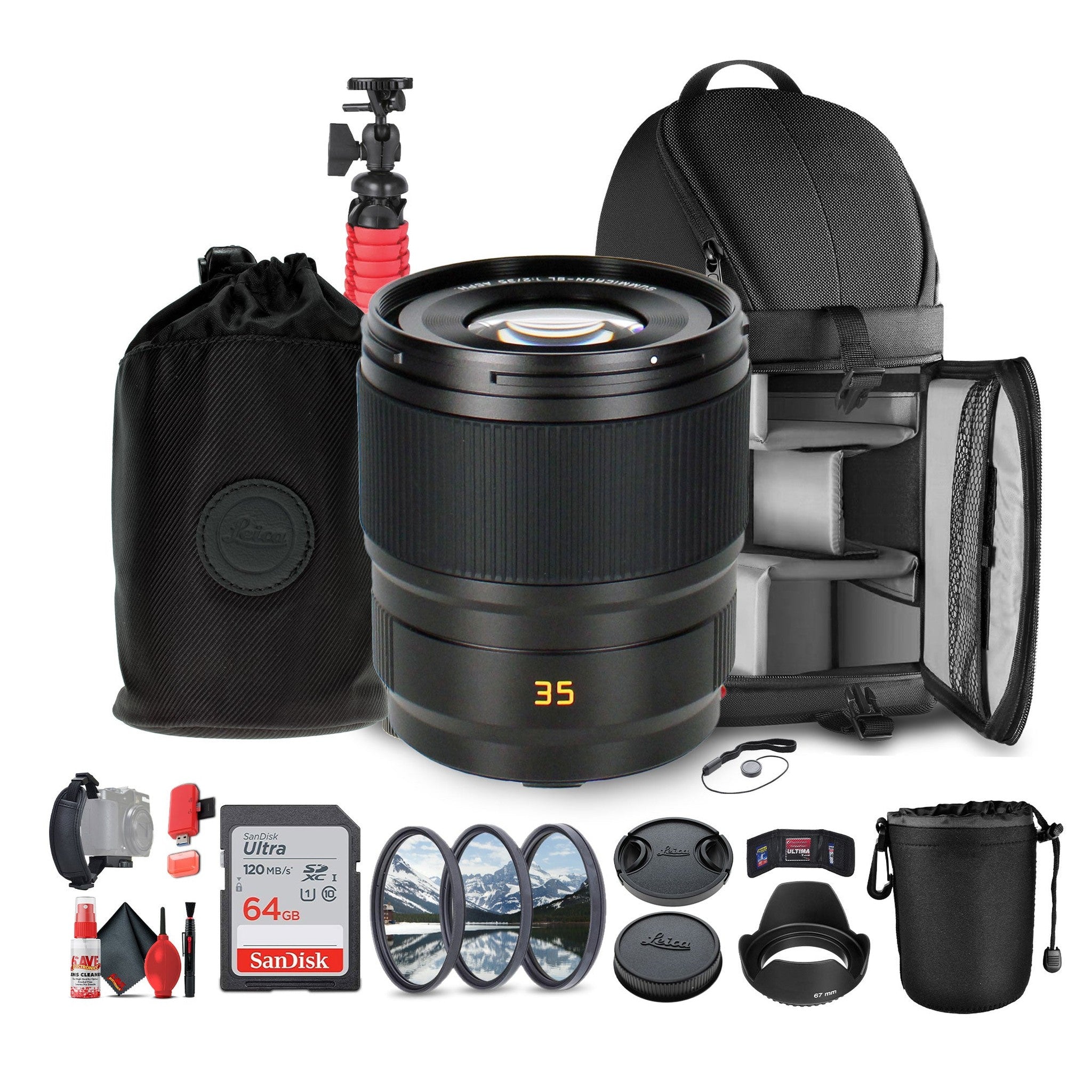 Leica Summicron-SL 35mm f/2 ASPH. Lens L-Mount + Sling Backpack + More Leica