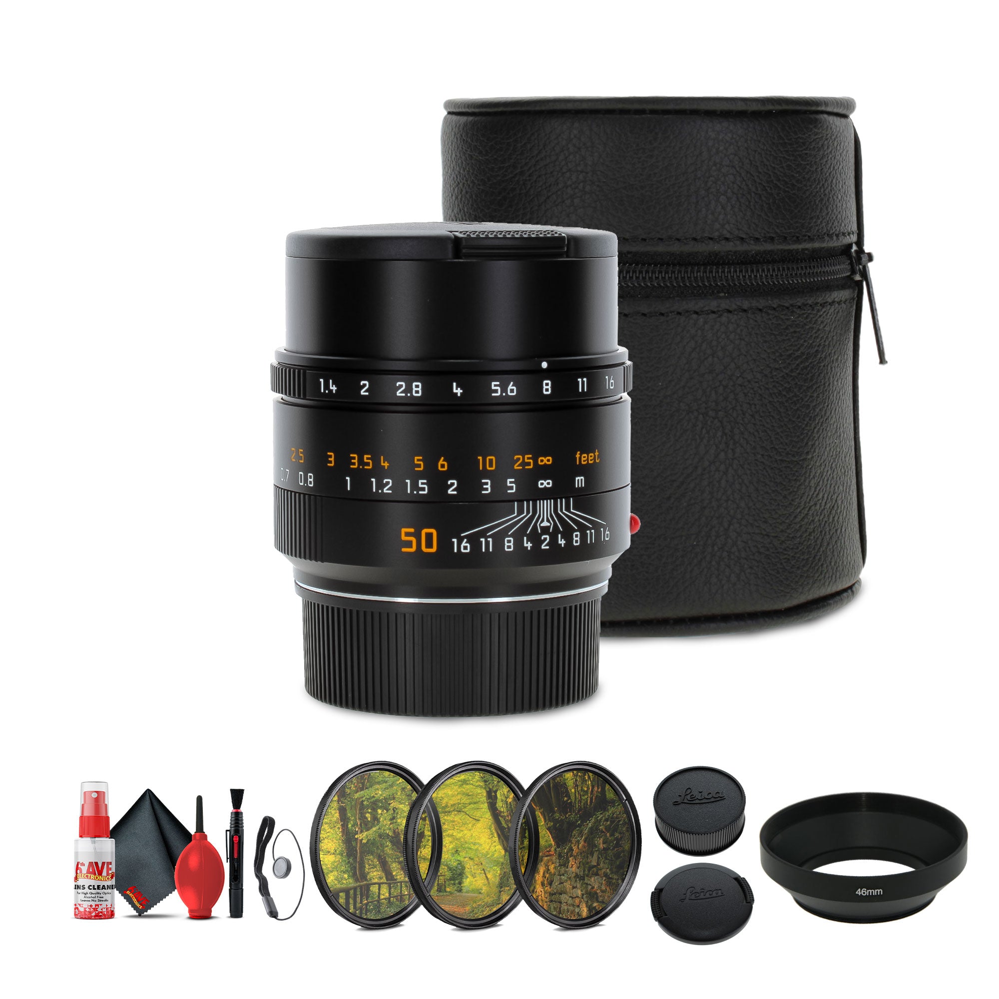Leica Summilux-M 50mm f/1.4 ASPH. Lens + Lens Filter Kit + Cleaning Kit + More