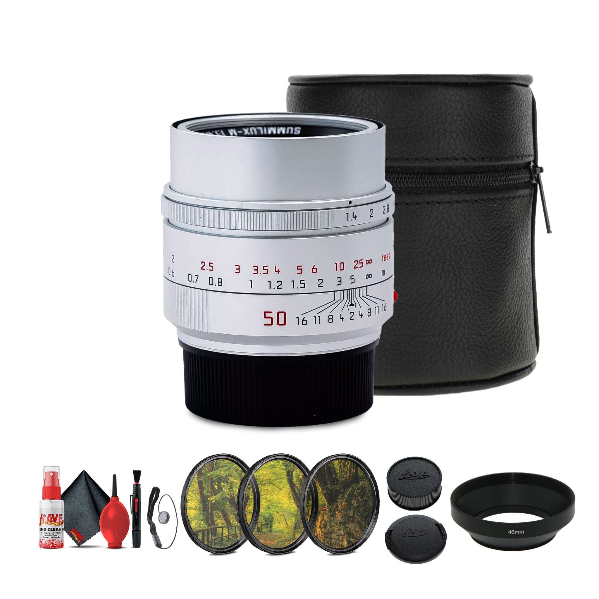 Leica Summilux-M 50mm f/1.4 ASPH. Lens + Lens Filter Kit + Cleaning Kit + More Leica