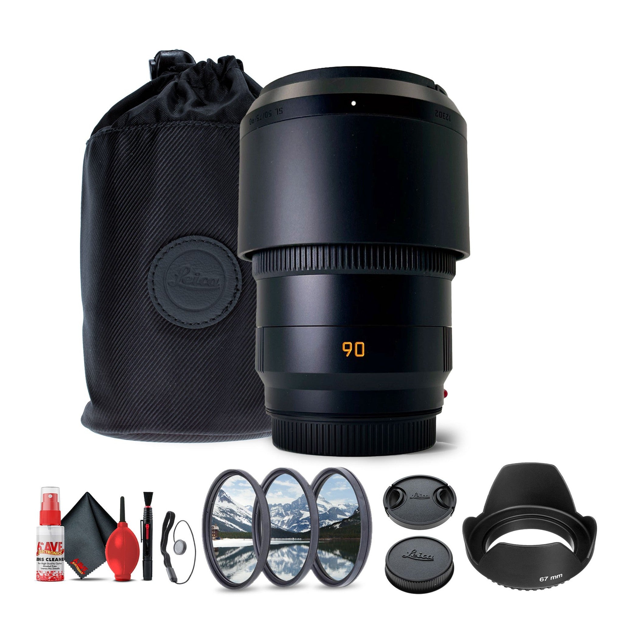 Leica APO-Summicron-SL 90mm f/2 ASPH. Lens + Lens Filter Kit + Cleaning Kit + More Leica