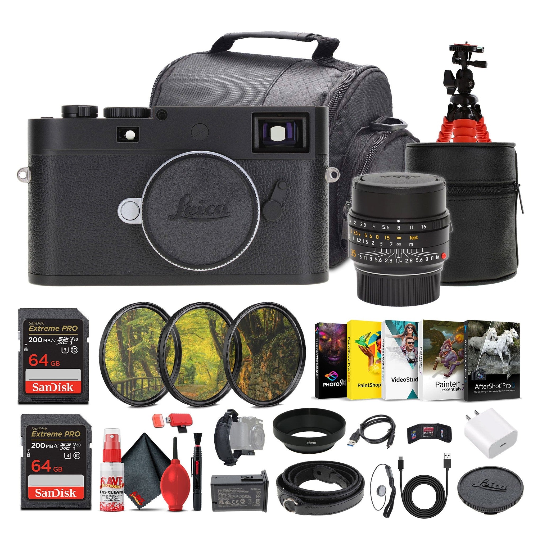 Leica M11-D Rangefinder Camera Black + Leica 35mm Lens + 64GB Memory Card + More Leica