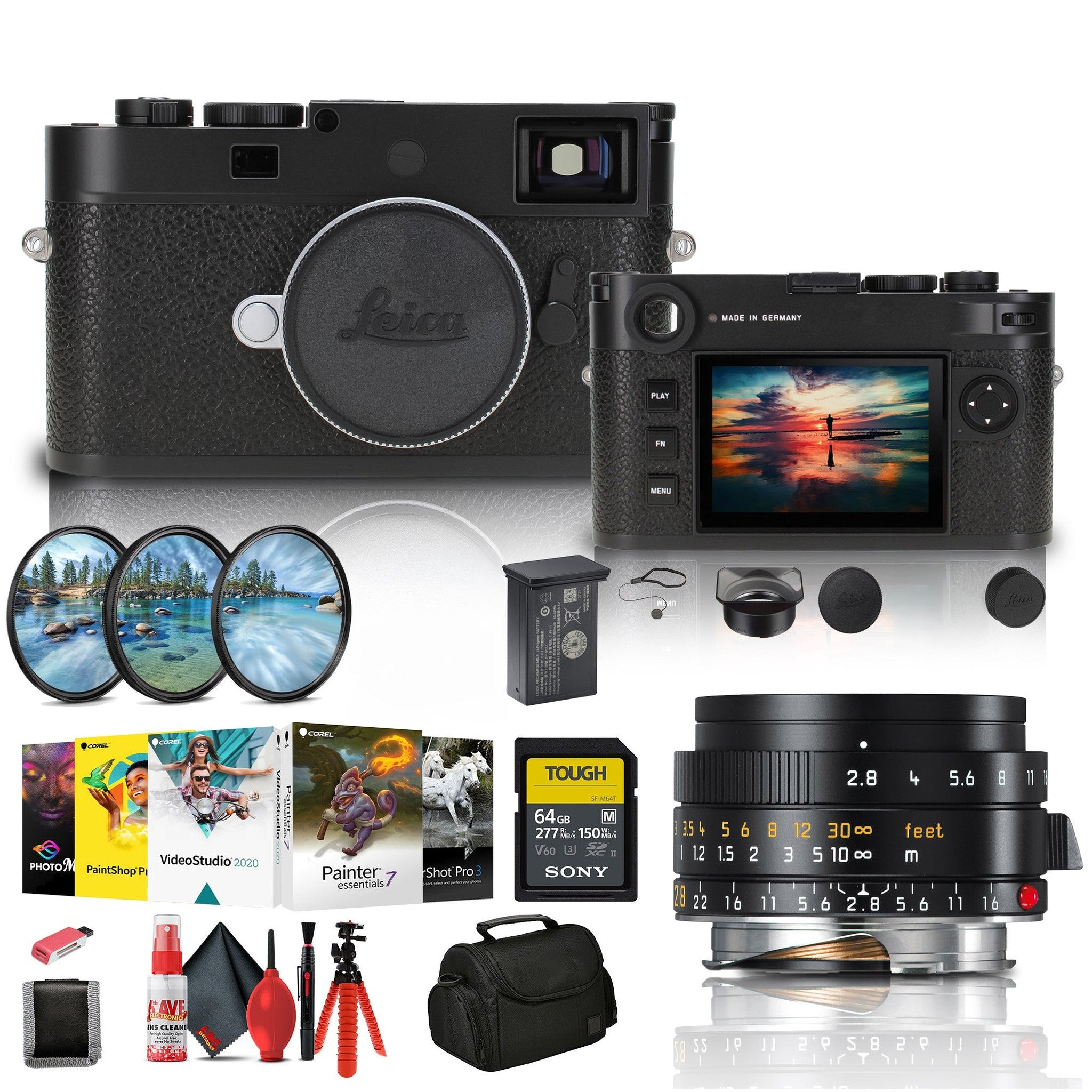 Leica M11-P Rangefinder Camera Black 202-11 + Leica 28mm f/2.8 Lens Bundle Leica