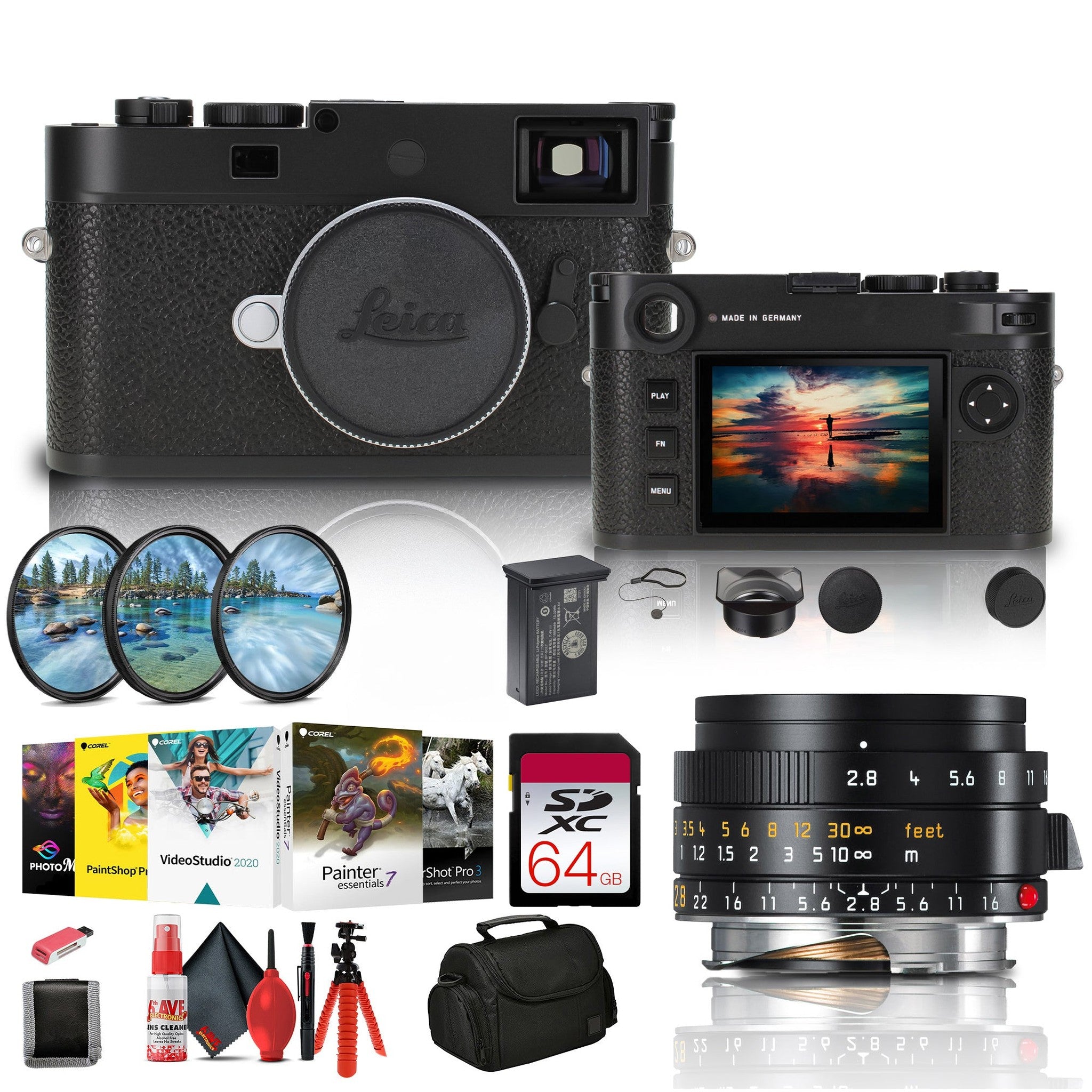 Leica M11-P Rangefinder Camera Black 202-11 + Leica 28mm f/2.8 Lens Bundle