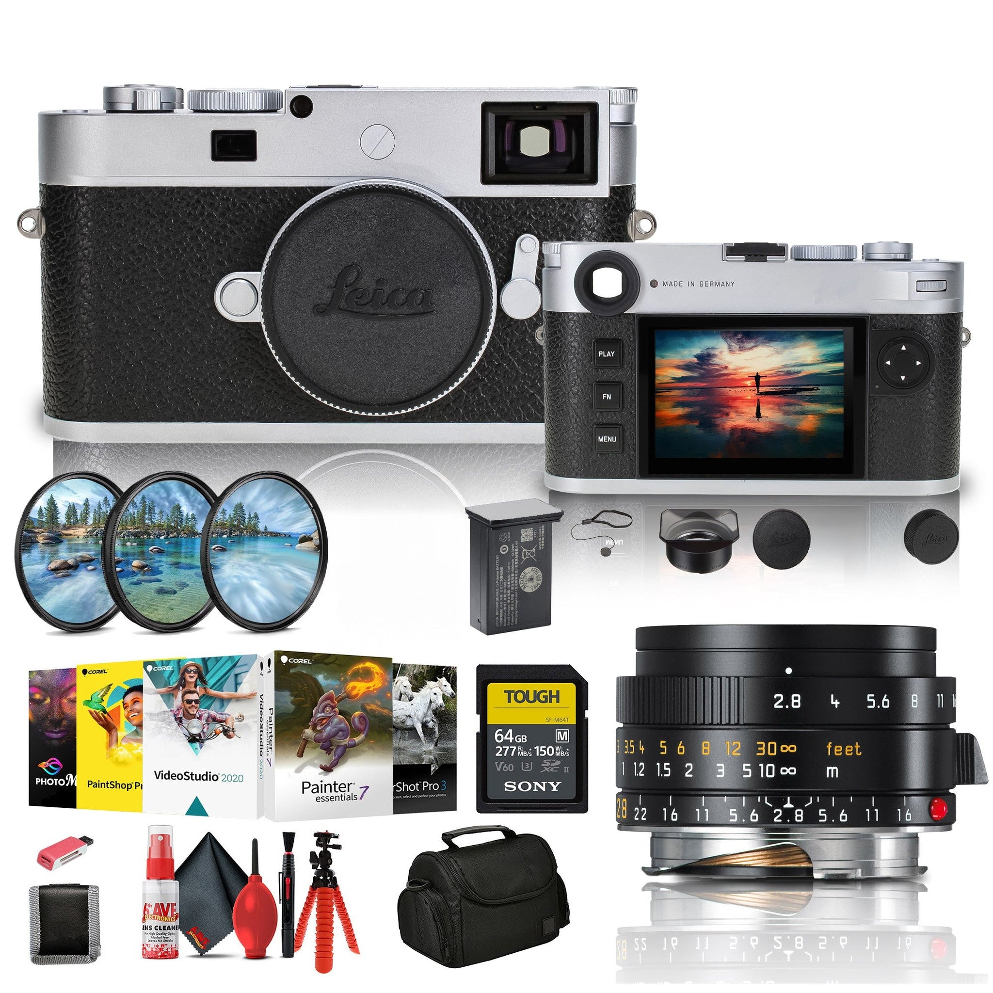 Leica M11-P Rangefinder Camera Silver 202-14 + Leica 28mm f/2.8 Lens Bundle Leica