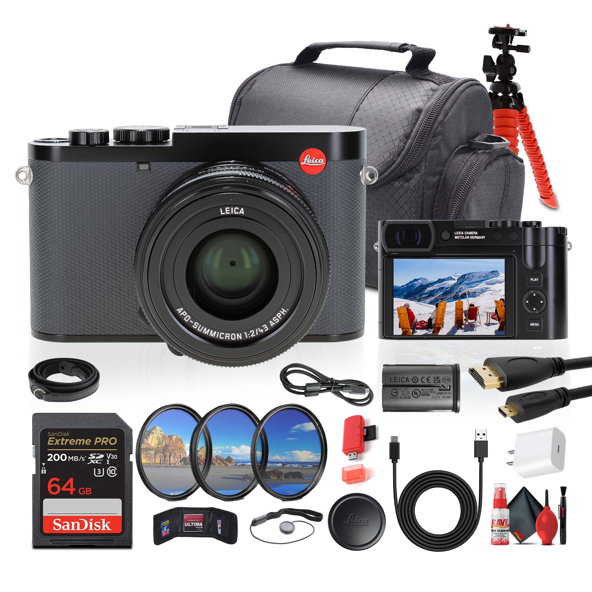 Leica Q3 43 Compact Portable Powerful Digital Camera + 64GB Memory Card + More