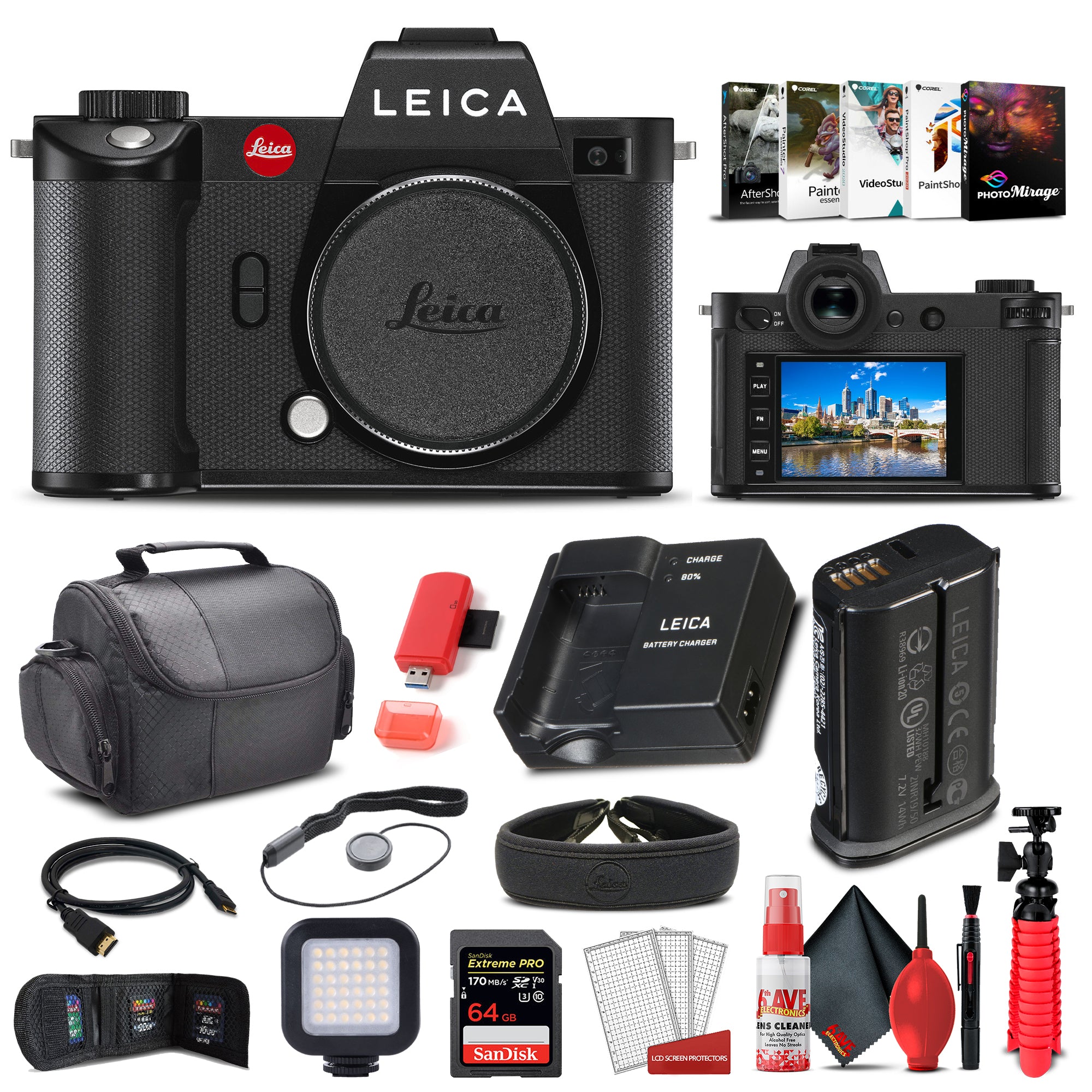 Leica SL2 Mirrorless Digital Camera Body 10854 Graphic Bundle
