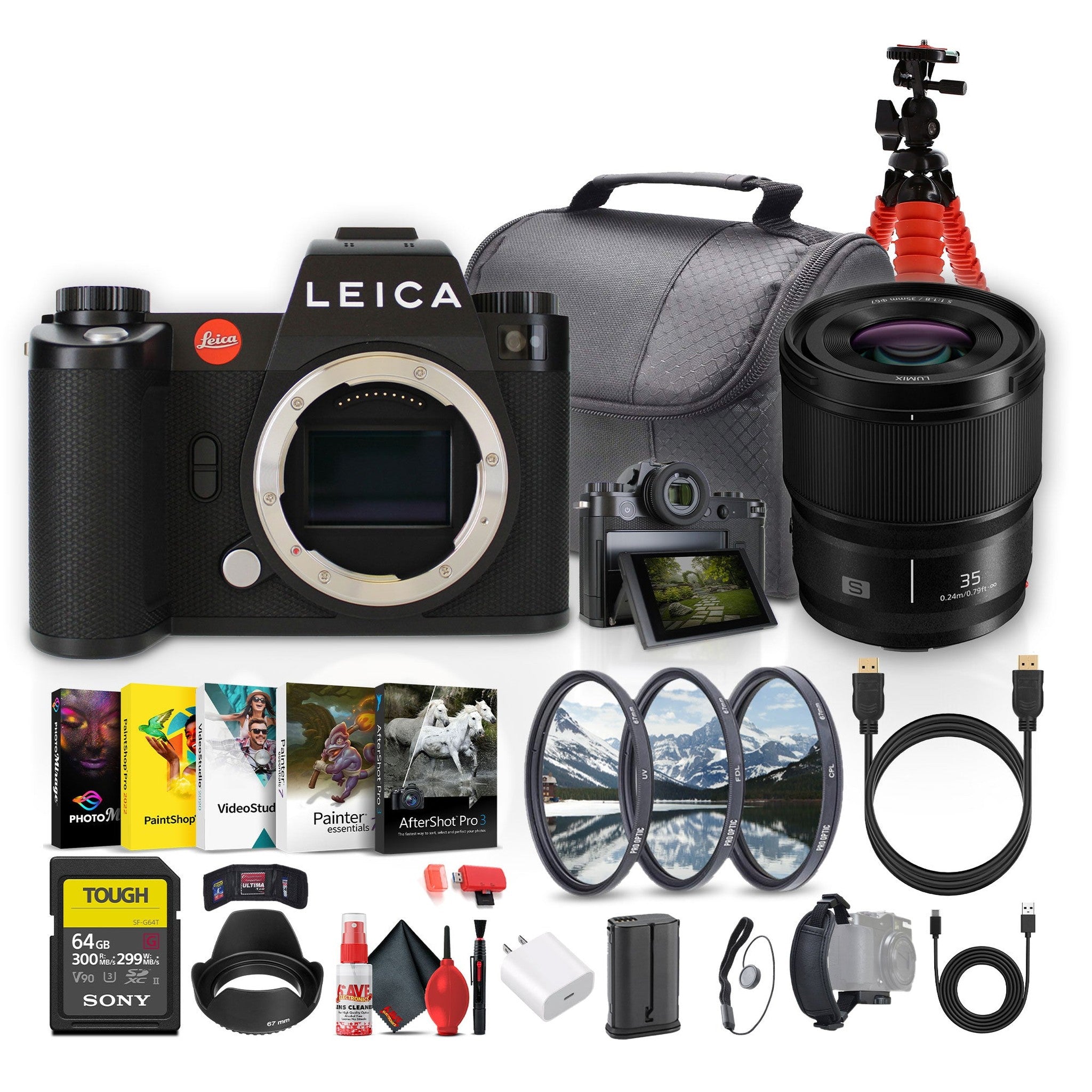 Leica SL3 Mirrorless Digital Camera + Panasonic Lumix S 35mm Lens + More Leica