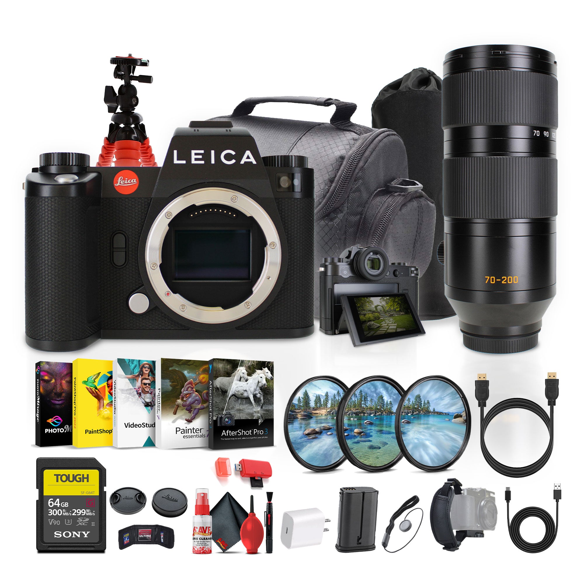 Leica SL3 Mirrorless Digital Camera + Leica70-200mm Lens + 64GB Memory Card + More