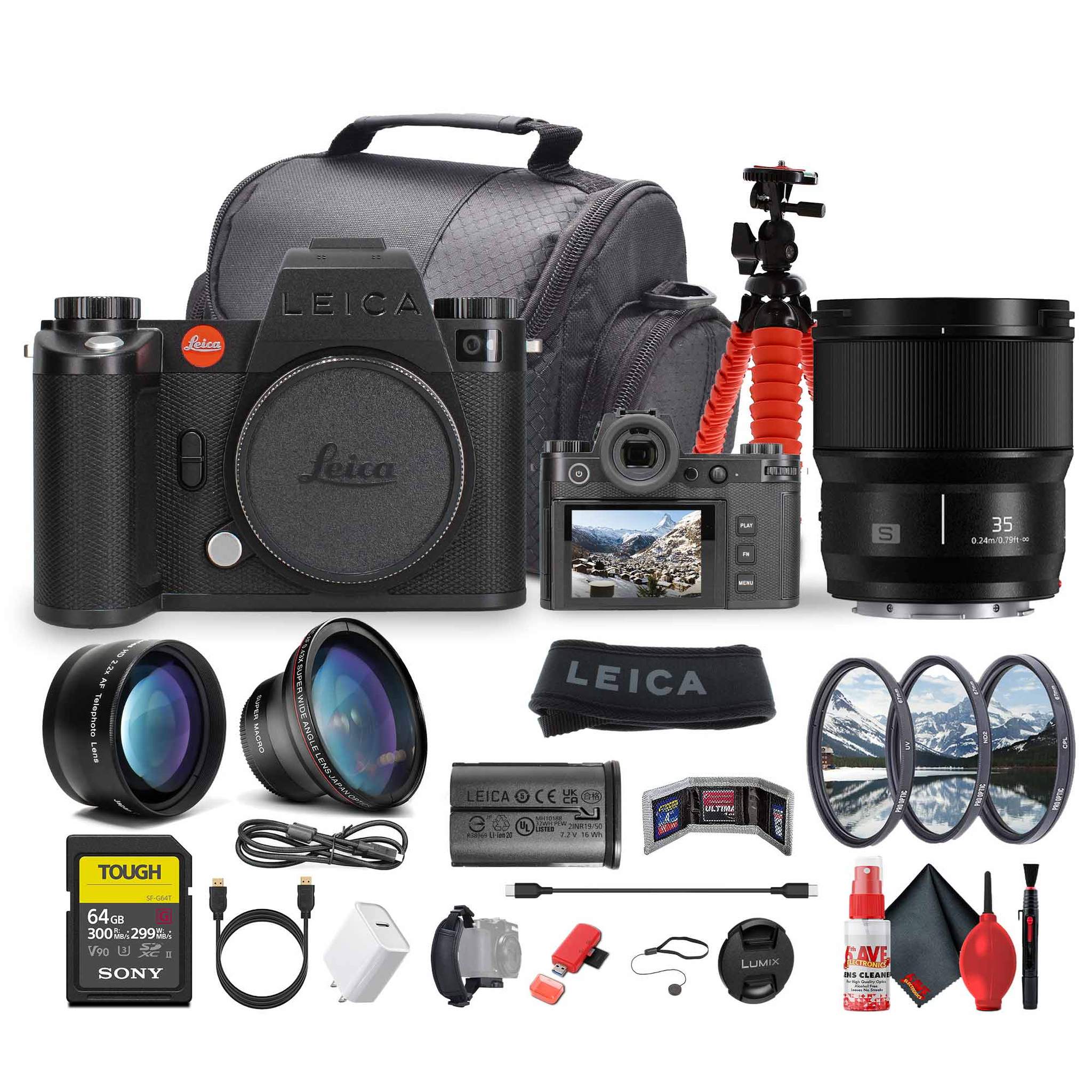 Leica SL3-S Mirrorless Digital Camera + Panasonic Lumix S 35mm Lens - Bundle Leica