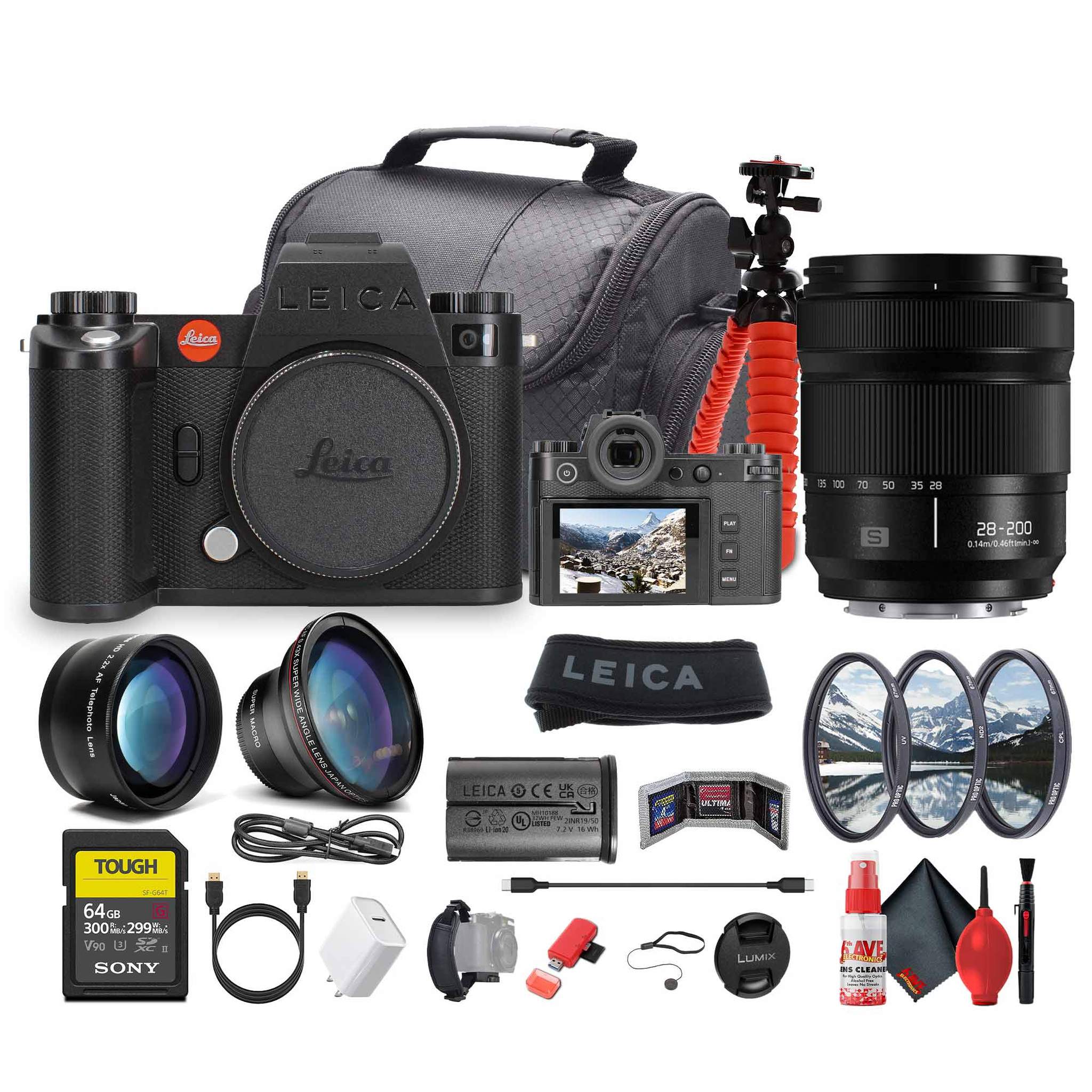 Leica SL3-S Mirrorless Digital Camera + Panasonic 28-200mm Lens + 64GB Memory Card Bundle
