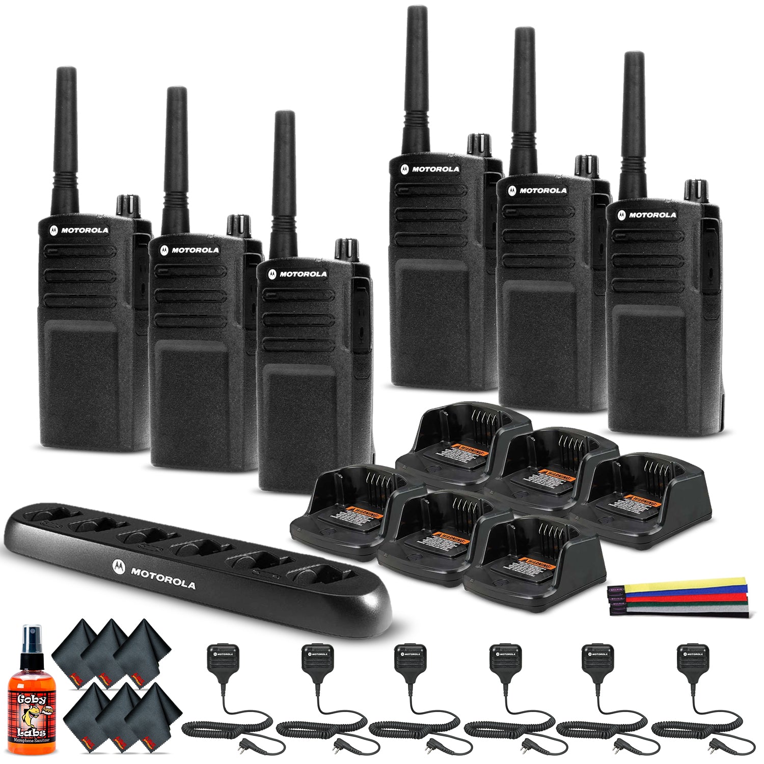 6 x Motorola RMU2040 On-Site 2-Way Radio RMU2040 - 6 Pack With Mics Bundle