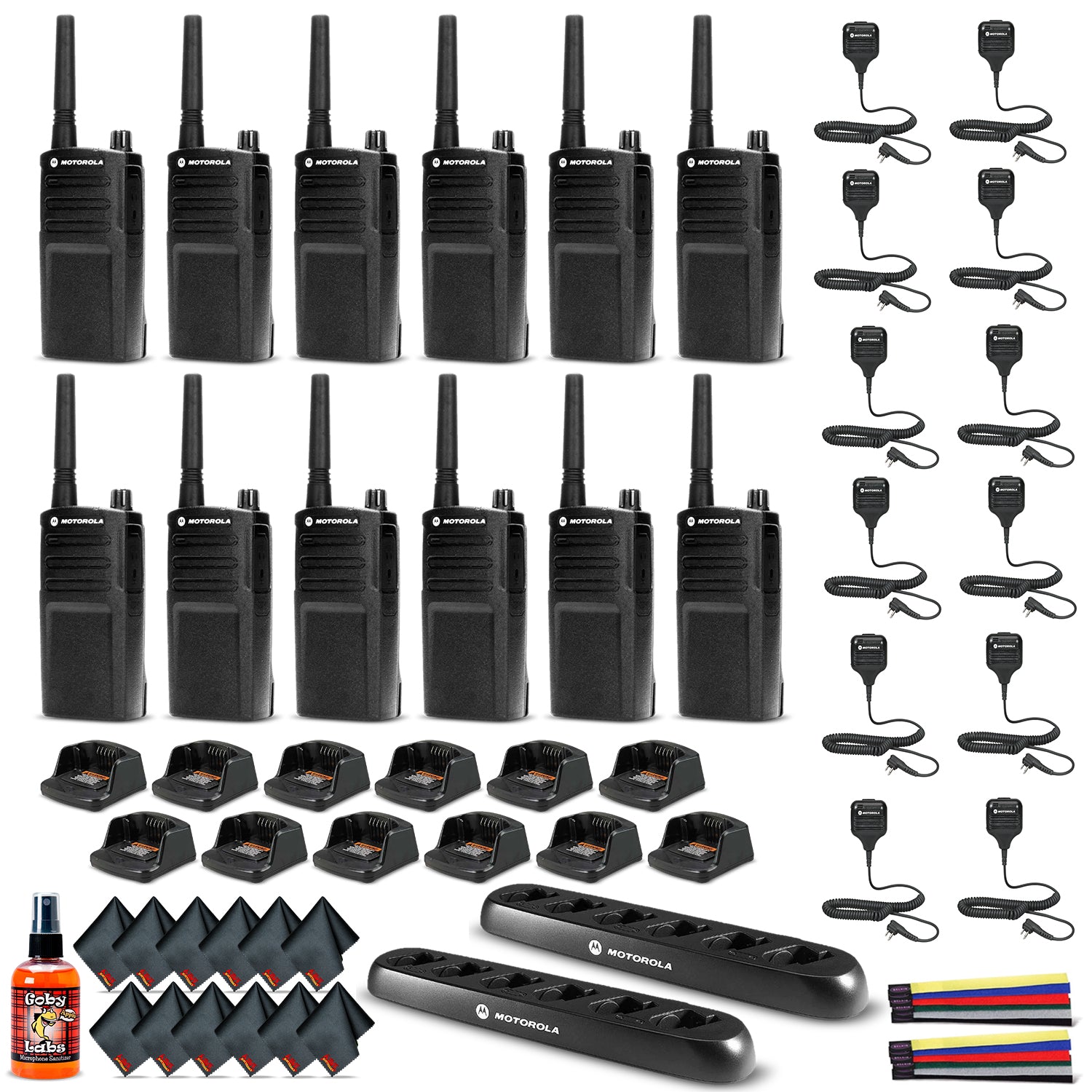 12 x Motorola RMU2040 On-Site 2-Way Radio RMU2040 - 12 Pack With Mics Bundle