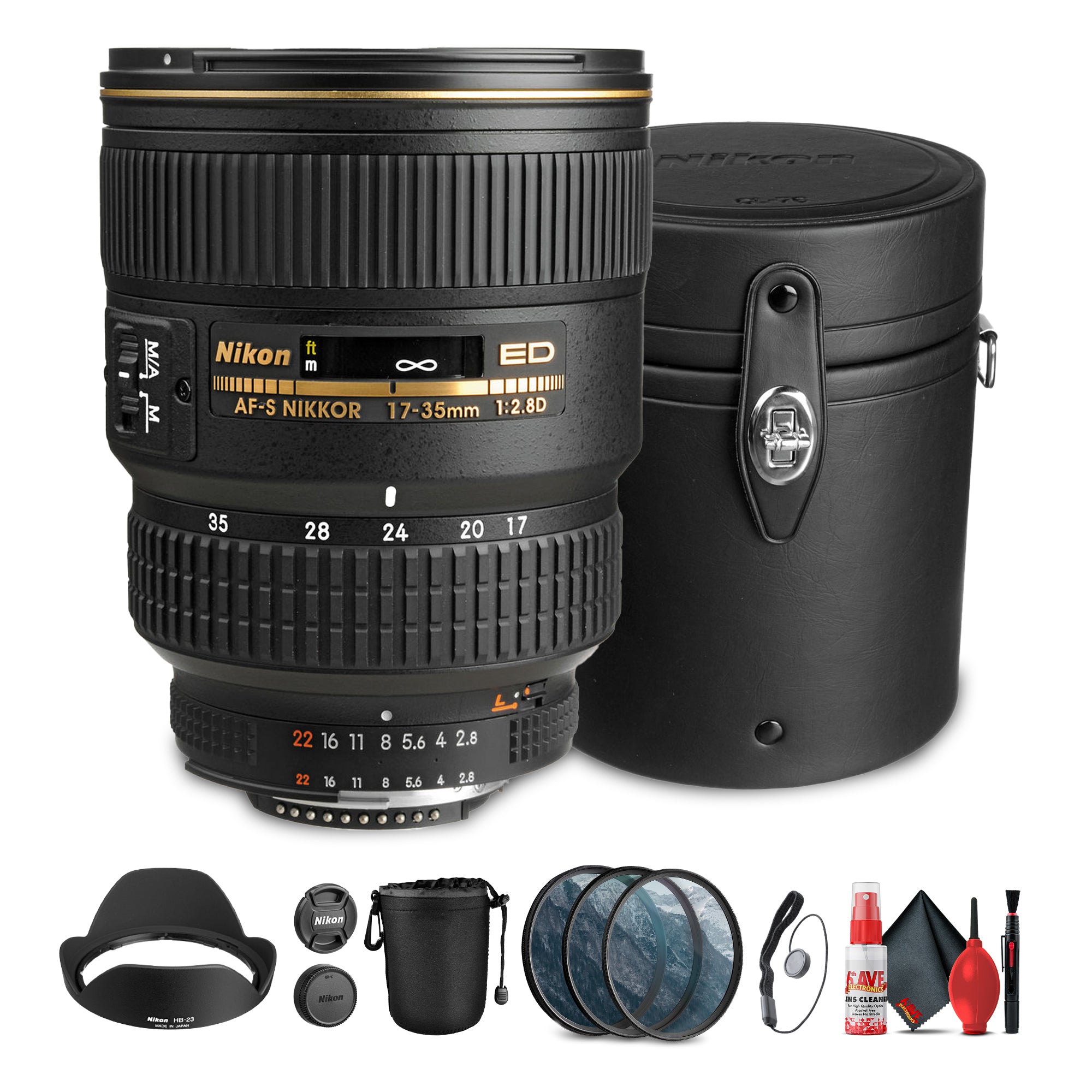 Nikon AF-S Wide-angle Zoom-NIKKOR 17-35mm f/2.8D IF-ED Lens + More Bundle