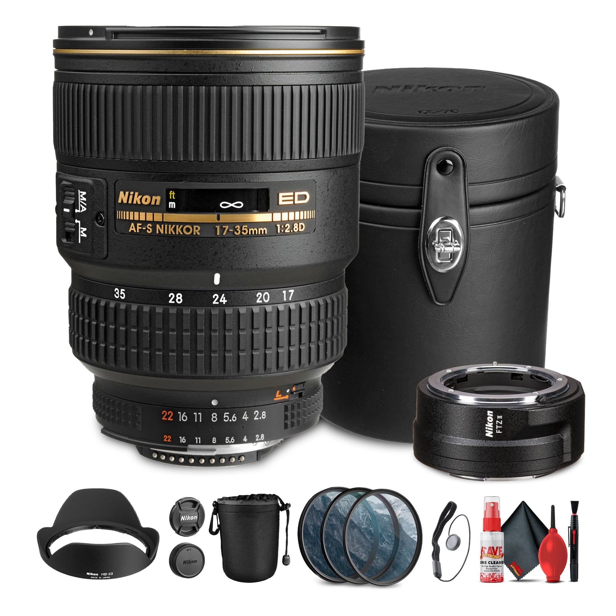 Nikon AF-S Wide-angle Zoom-NIKKOR 17-35mm f/2.8D IF-ED Lens + More Bundle Nikon