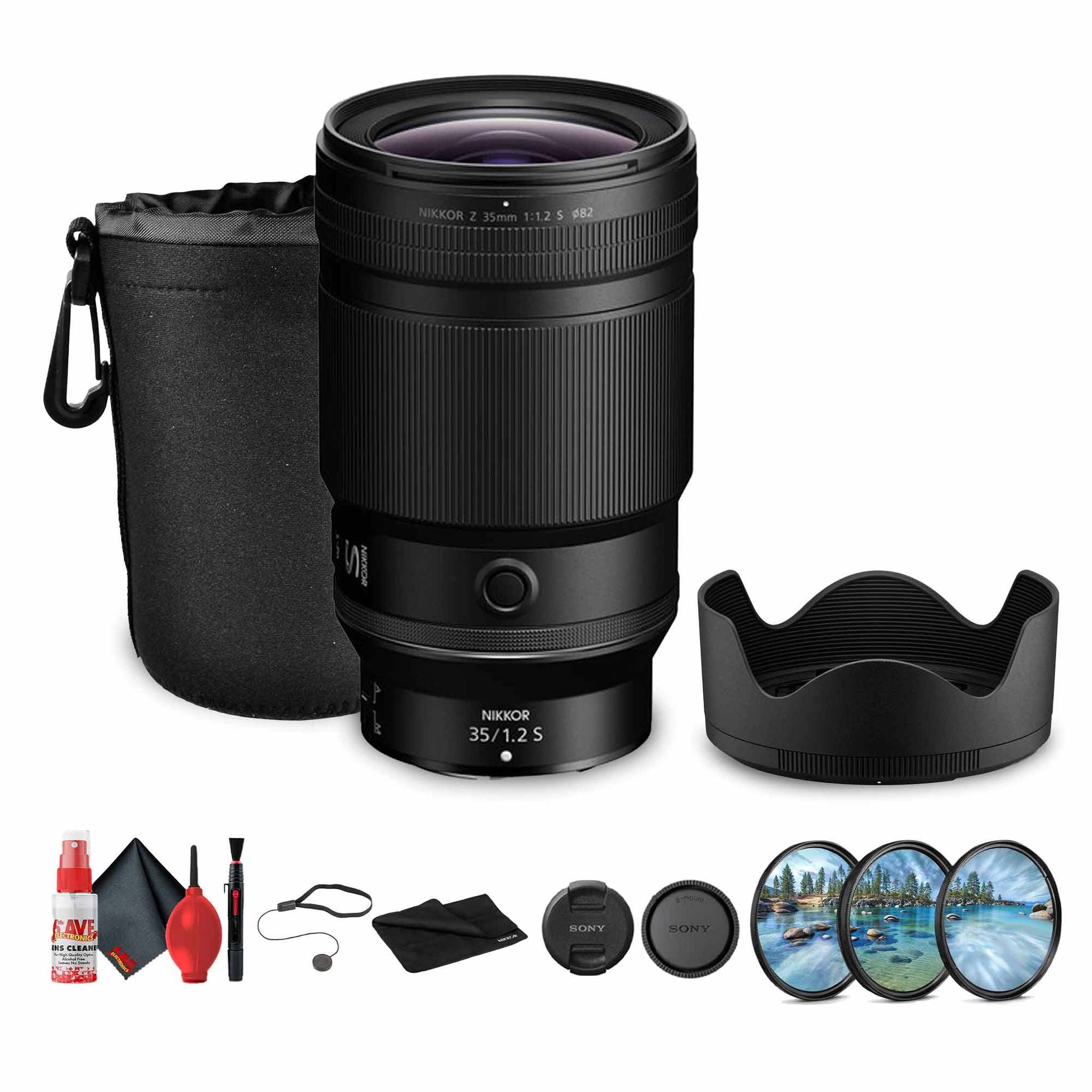 Nikon NIKKOR Z 35mm f/1.2 S Pro Lens Nikon Z + Lens Filter Kit + Cleaning Kit - Bundle