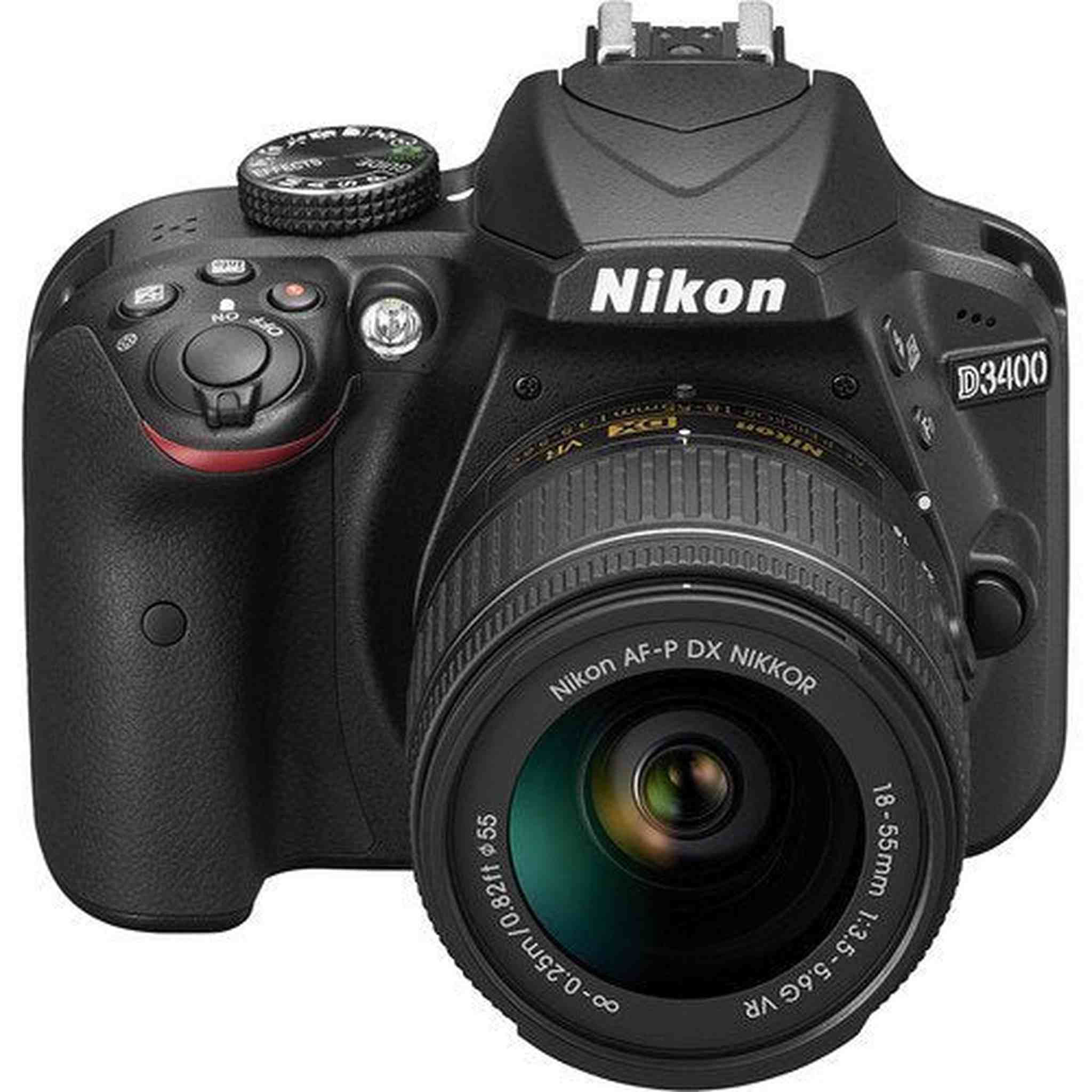 Nikon D3400 DSLR Camera with 18-55mm Lens 1571 Professional Bundle W/Bag, Extra Battery, LED Light, Mic, Filters, Tripod, Monitor and More