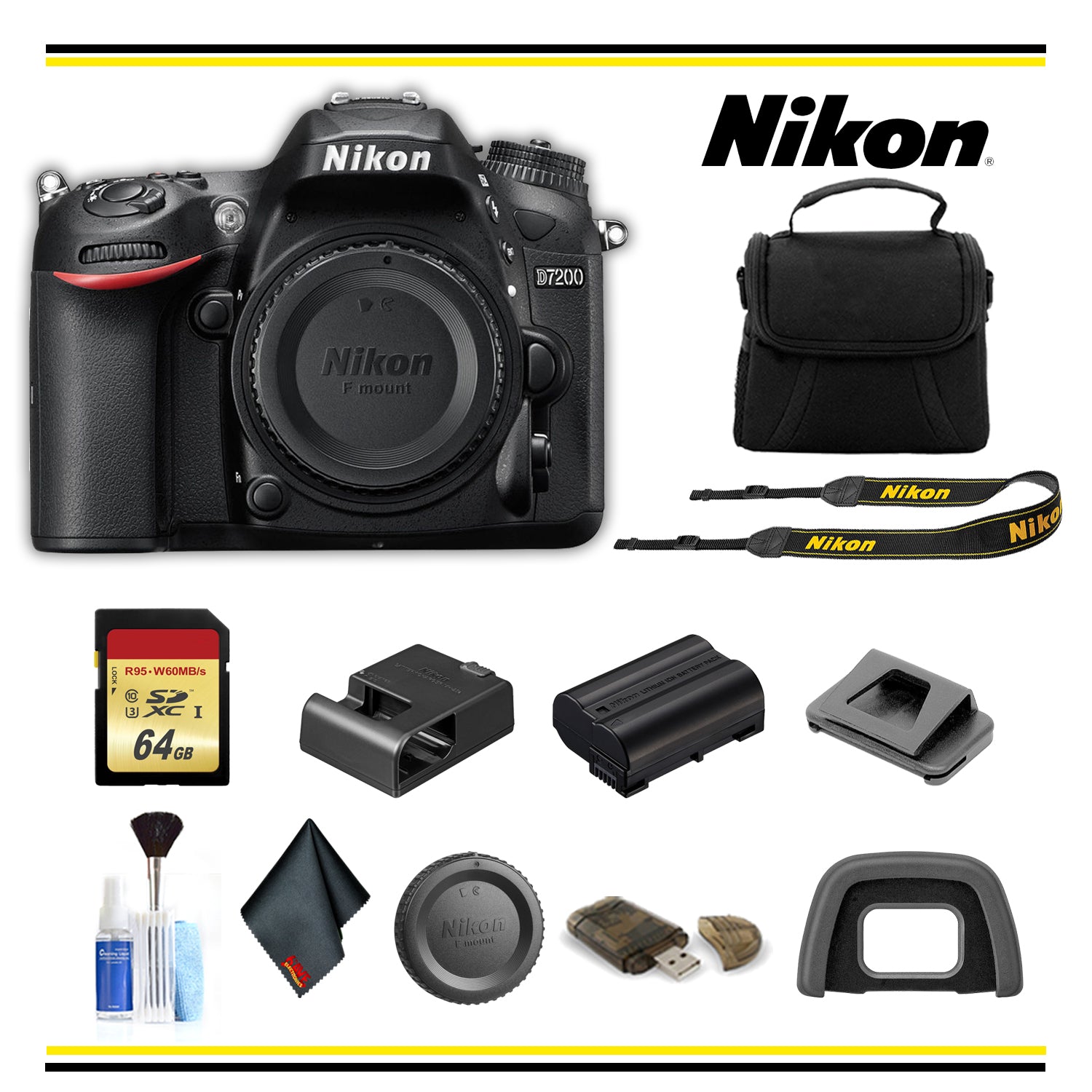 Nikon D7200 DSLR Camera (1554 ) Starter Bundle - (International Model )