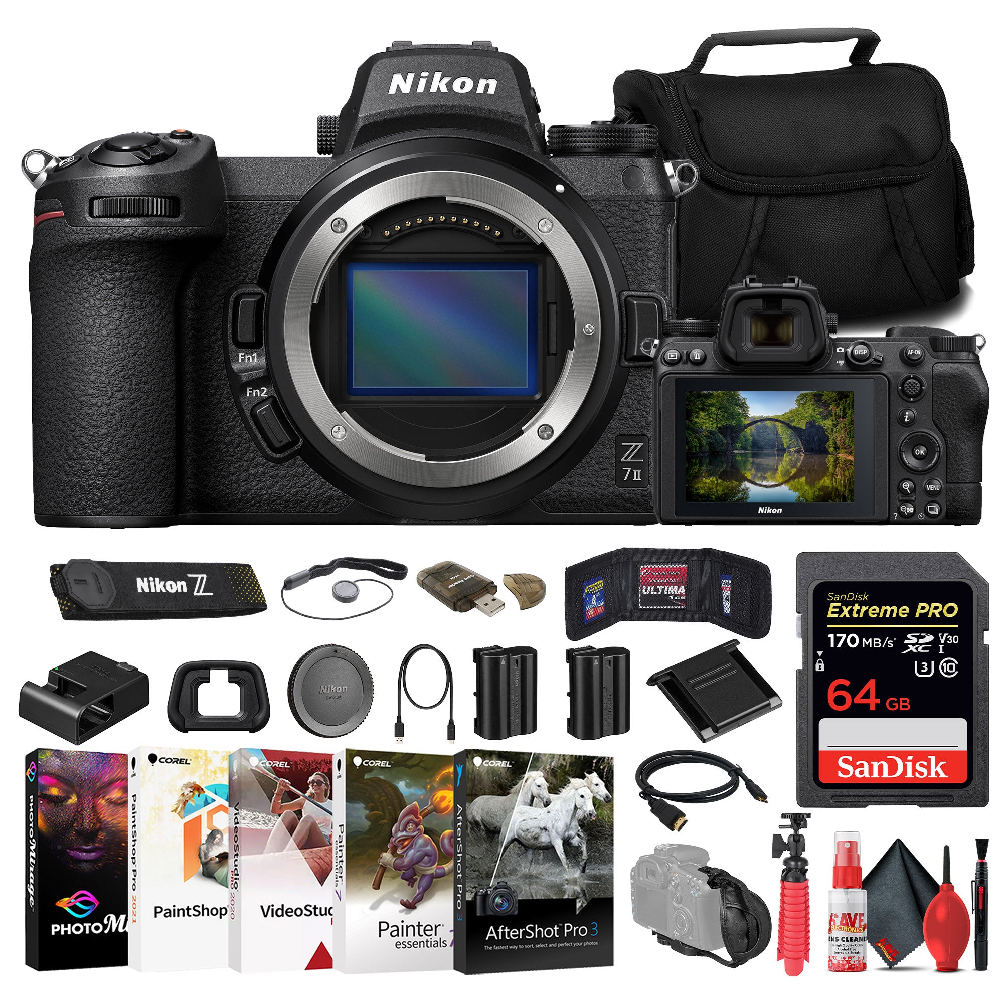 Nikon Z7 II Mirrorless Camera + 64GB Card + Bag + Battery + Charger + More