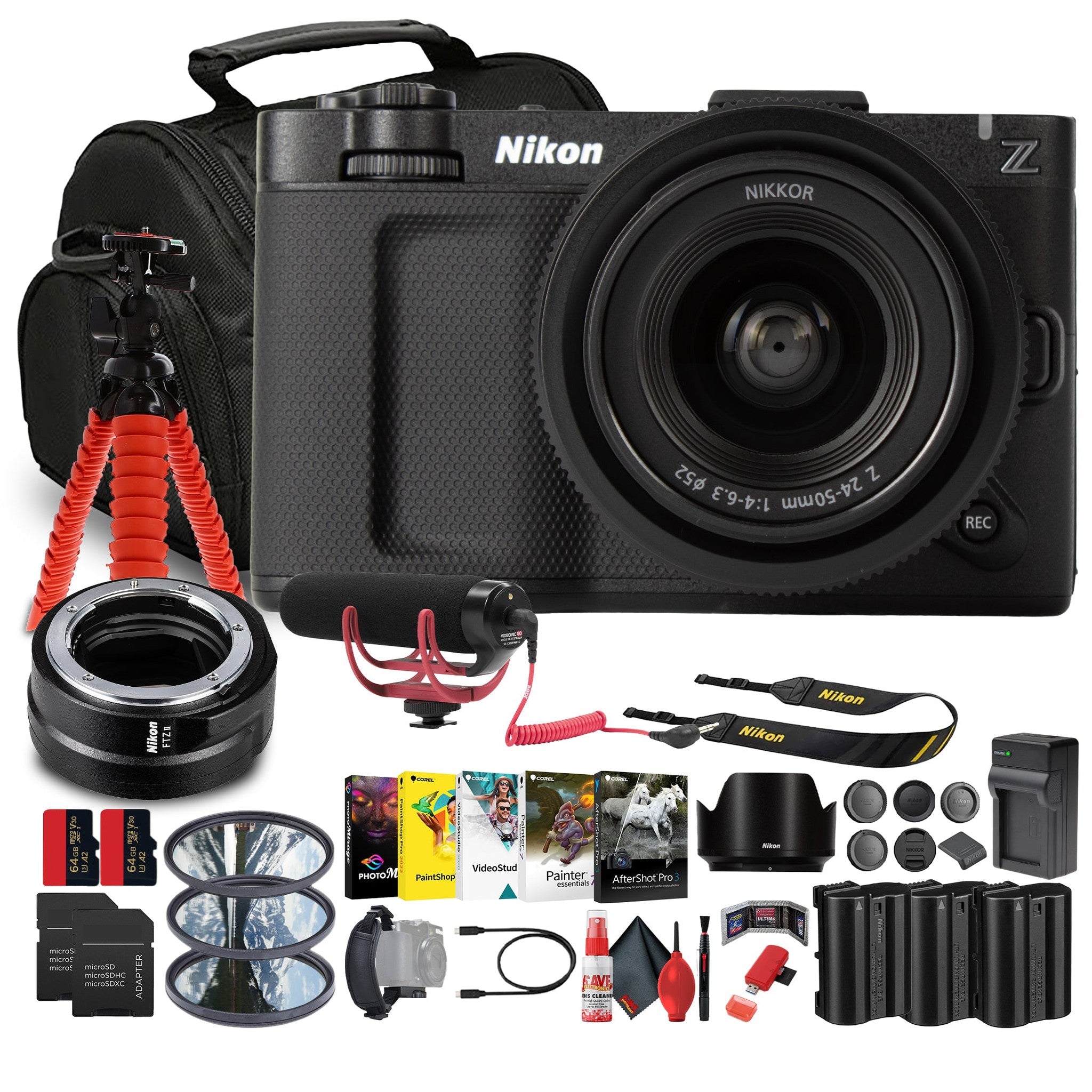 Nikon ZR RED Z 6K Full-Frame Cinema Camera Kit| 4" DCI-P3 Monitor & 24-50mm Lens Pro Bundle