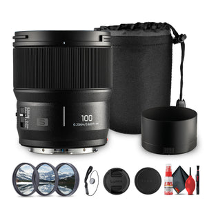 Panasonic Lumix S 100mm f/2.8 Macro Lens | L-Mount, Weather-Sealed - Bundle