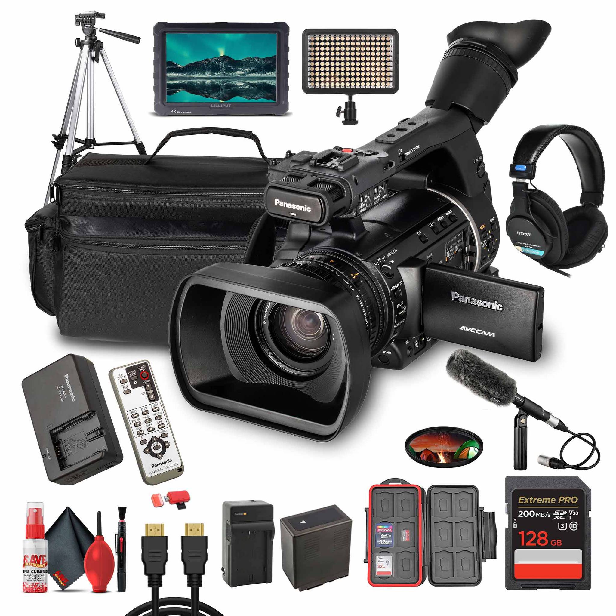 Panasonic AG-AC160 AVCCAM HD Camcorder– Dual SD Card Slots, 1080p/60p Recording + More
