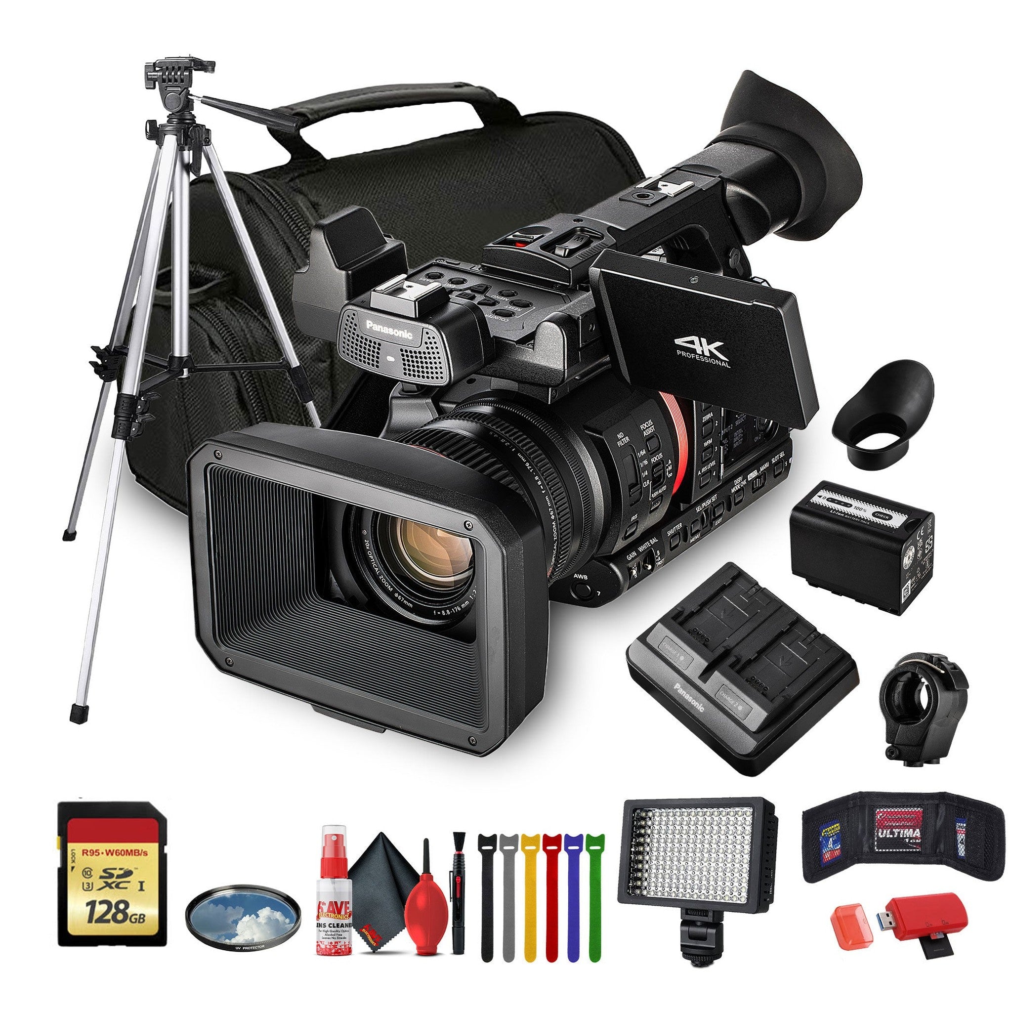 Panasonic AG-CX350 4K Camcorder AG-CX350 W/Padded Case, 128 GB Memory Card + More