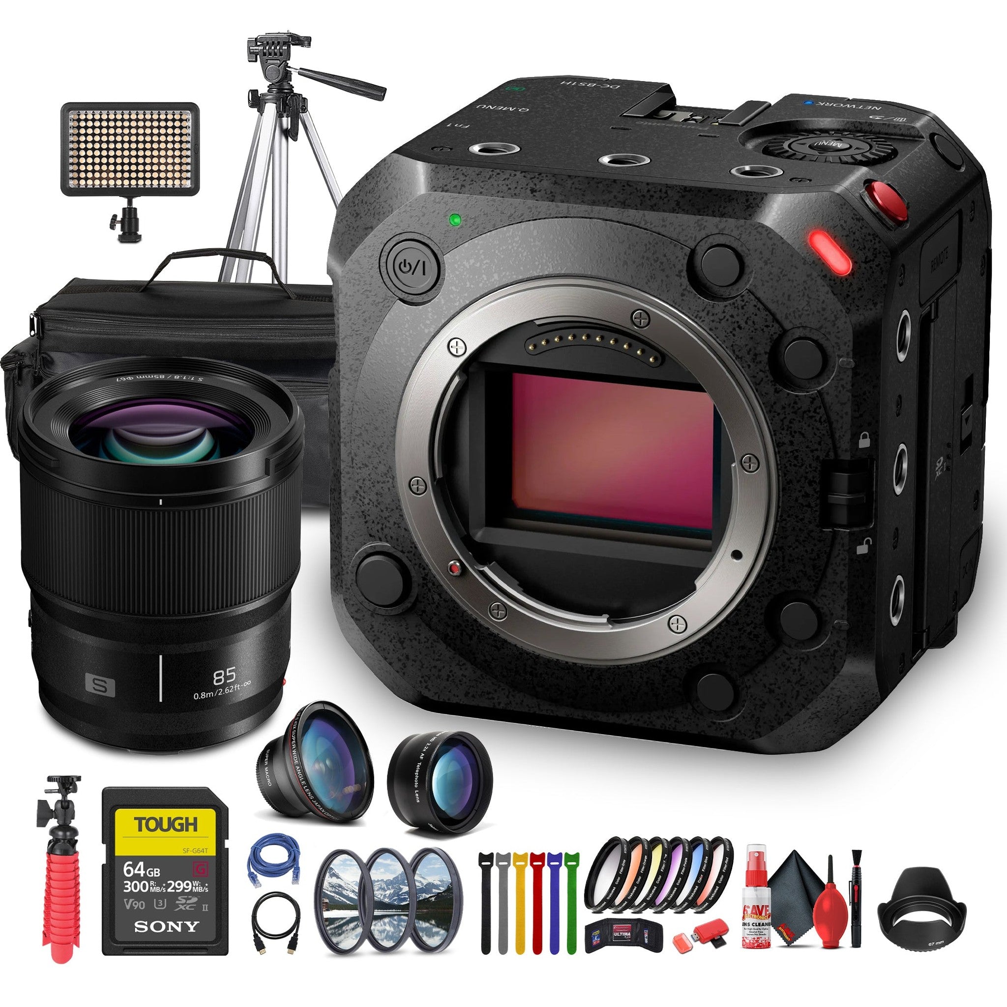 Panasonic Lumix BS1H Full-Frame Box Cinema Camera + More Accessory Bundle Panasonic