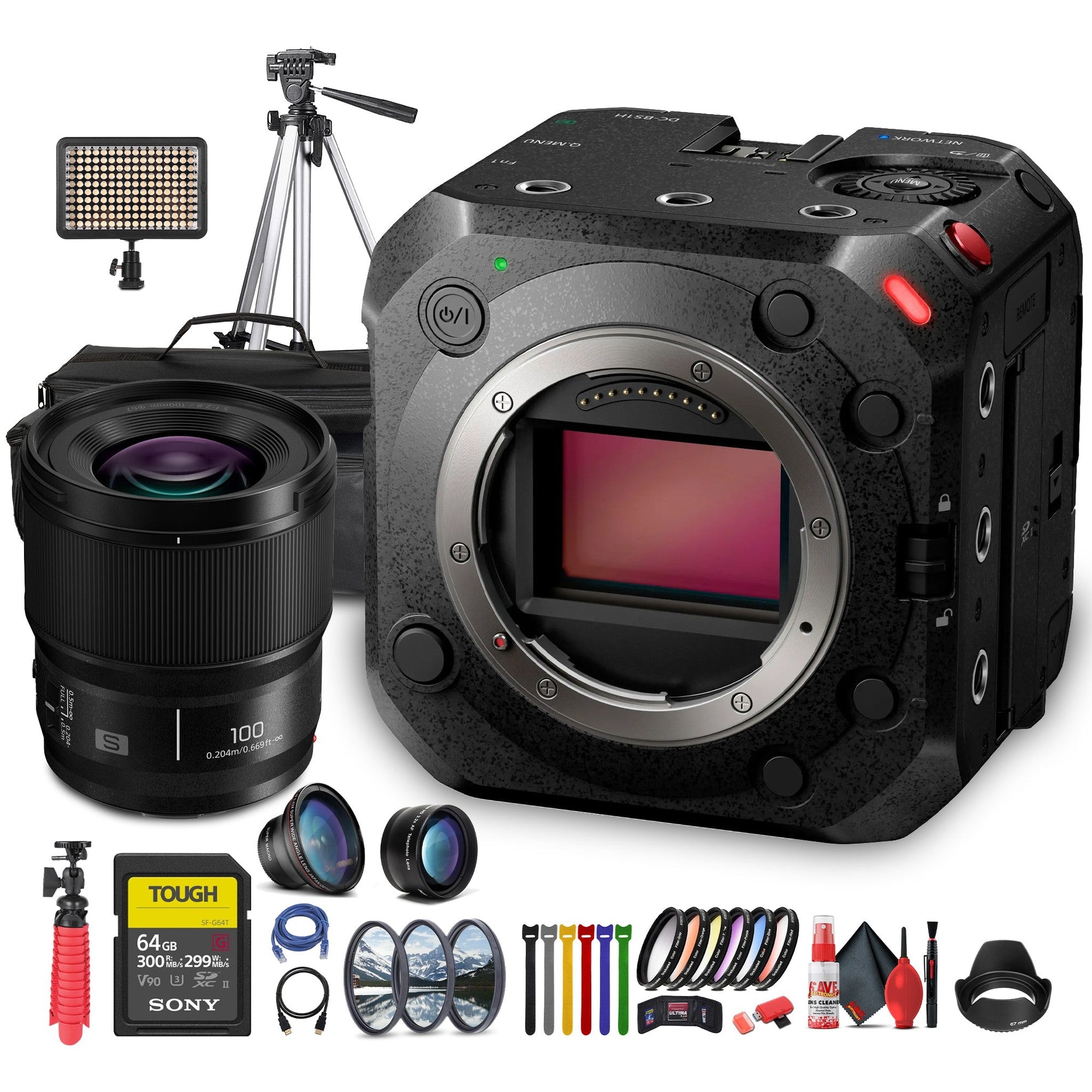 Panasonic Lumix BS1H Full-Frame Box Cinema Camera + More Accessory Bundle Panasonic