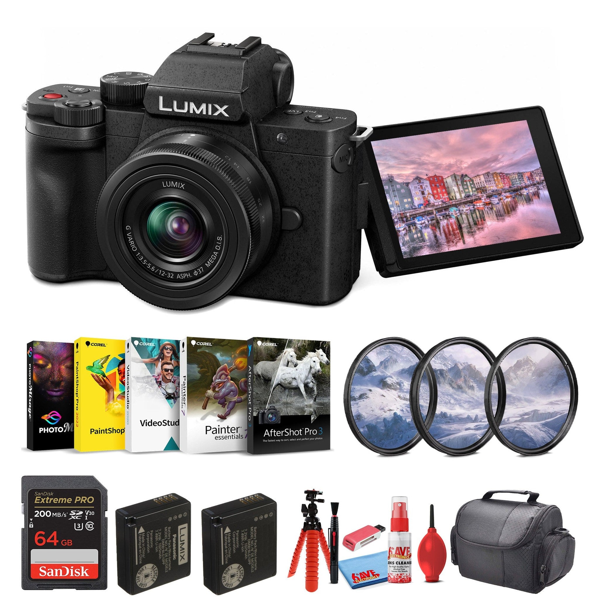 Panasonic Lumix G100 4K Mirrorless Camera with 12-32mm Lens for Photo and Video Panasonic