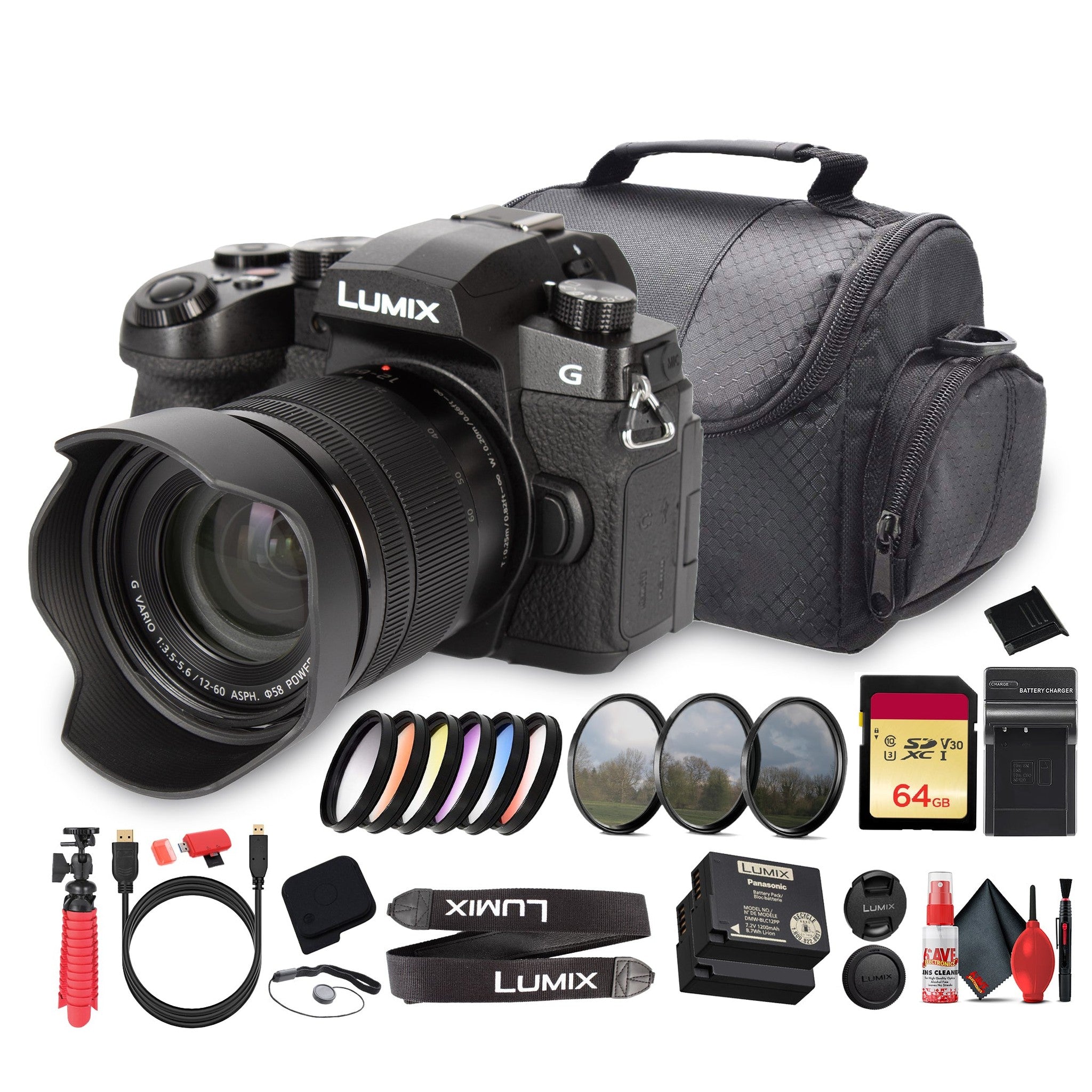 Panasonic Lumix G97 Camera + 12–60mm Lens | 20MP, 4K, Stabilized Kit - Bundle