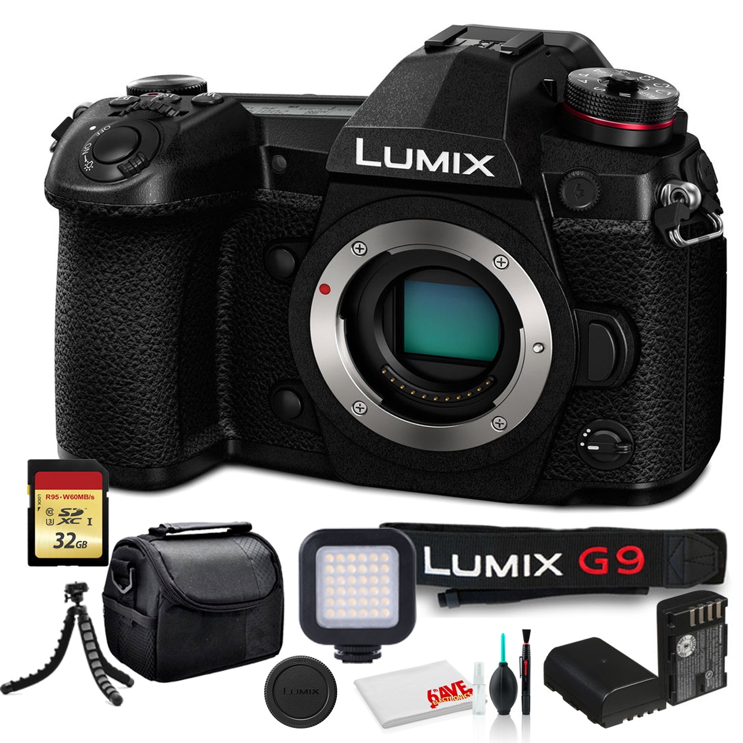 Panasonic Lumix DC-G9 Mirrorless Digital Camera (Body Only) (DC-G9KBODY) Ultimate Bundle