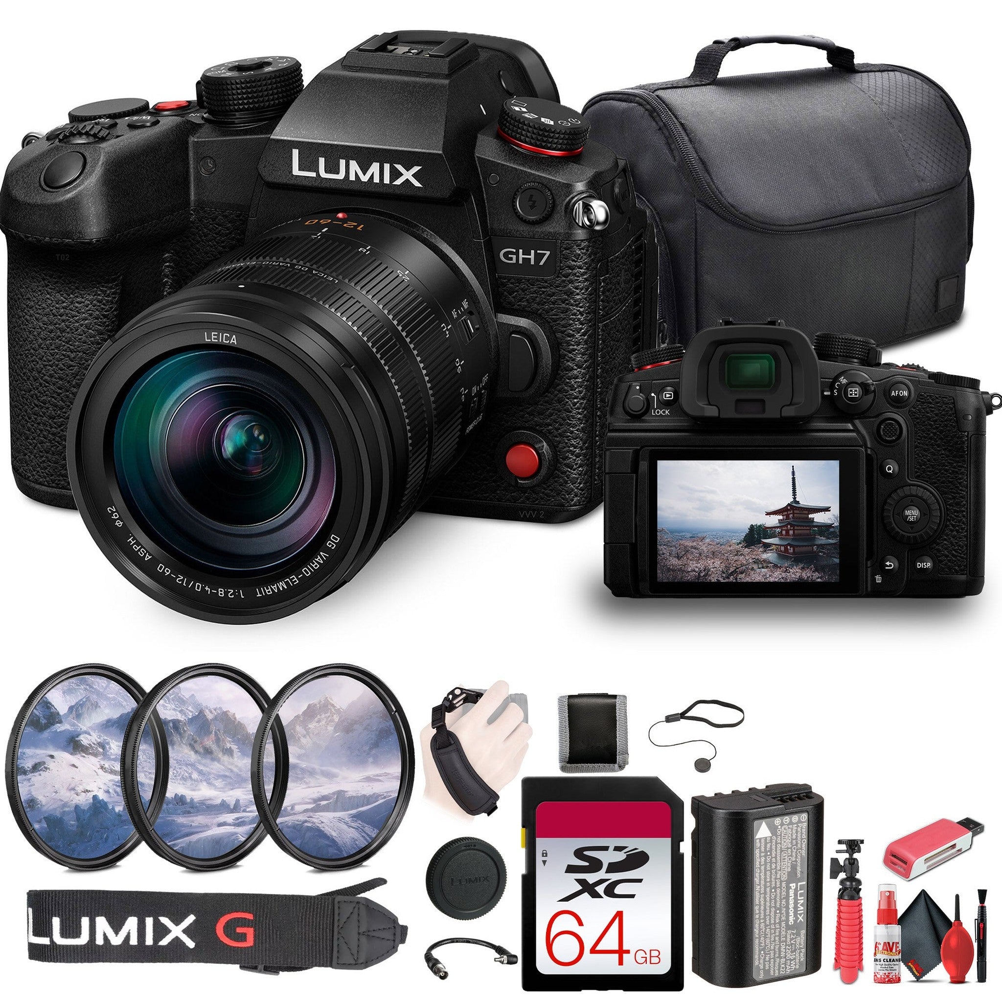 Panasonic Lumix GH7 Mirrorless Micro Four Thirds Camera w 12-60mm f/2.8-4 Lens Bundle International Version